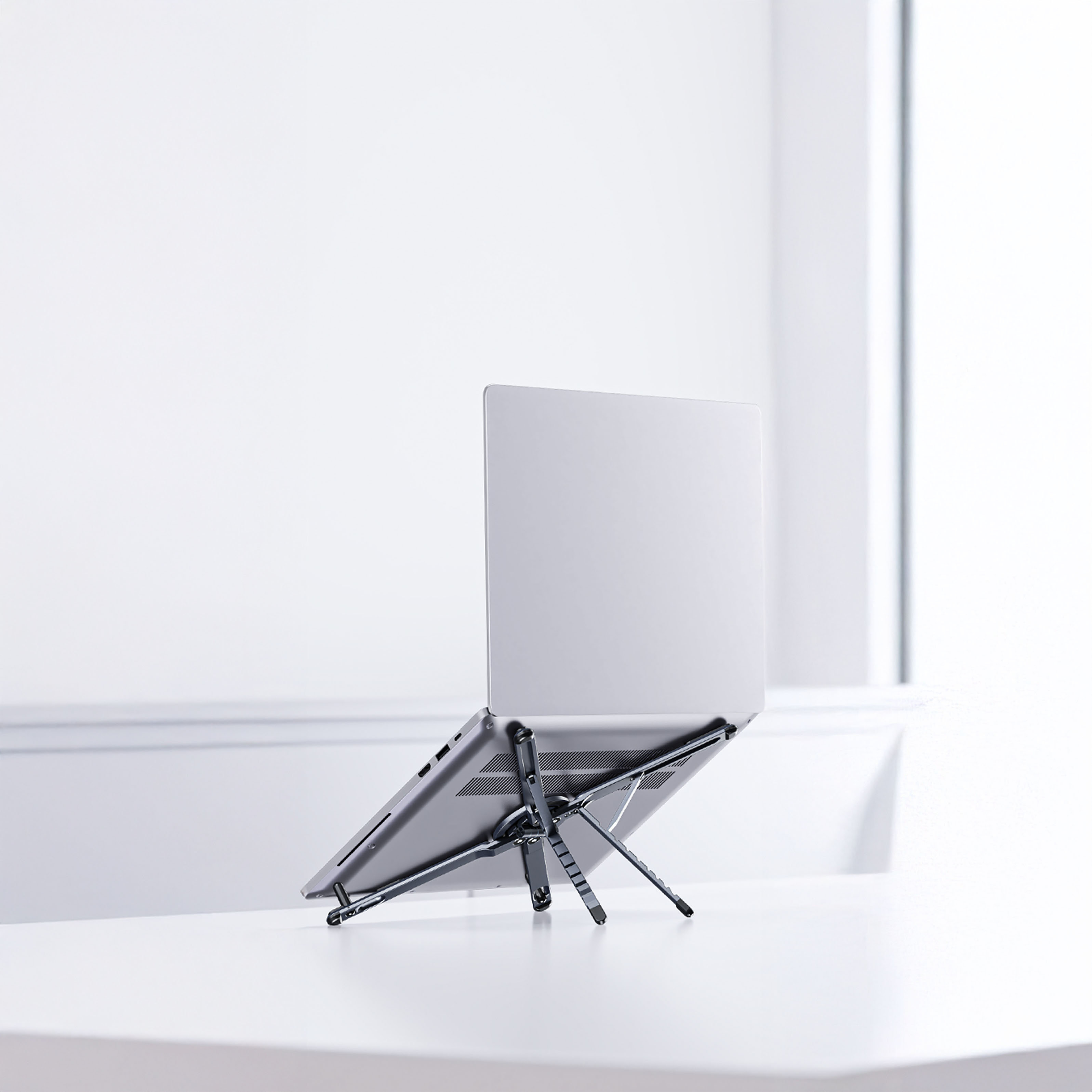 Supporto Pieghevole 3-in-1 Magnetico Altezza Regolabile per Laptop, Tablet e Smartphone - Techly ICA-TBL-X16