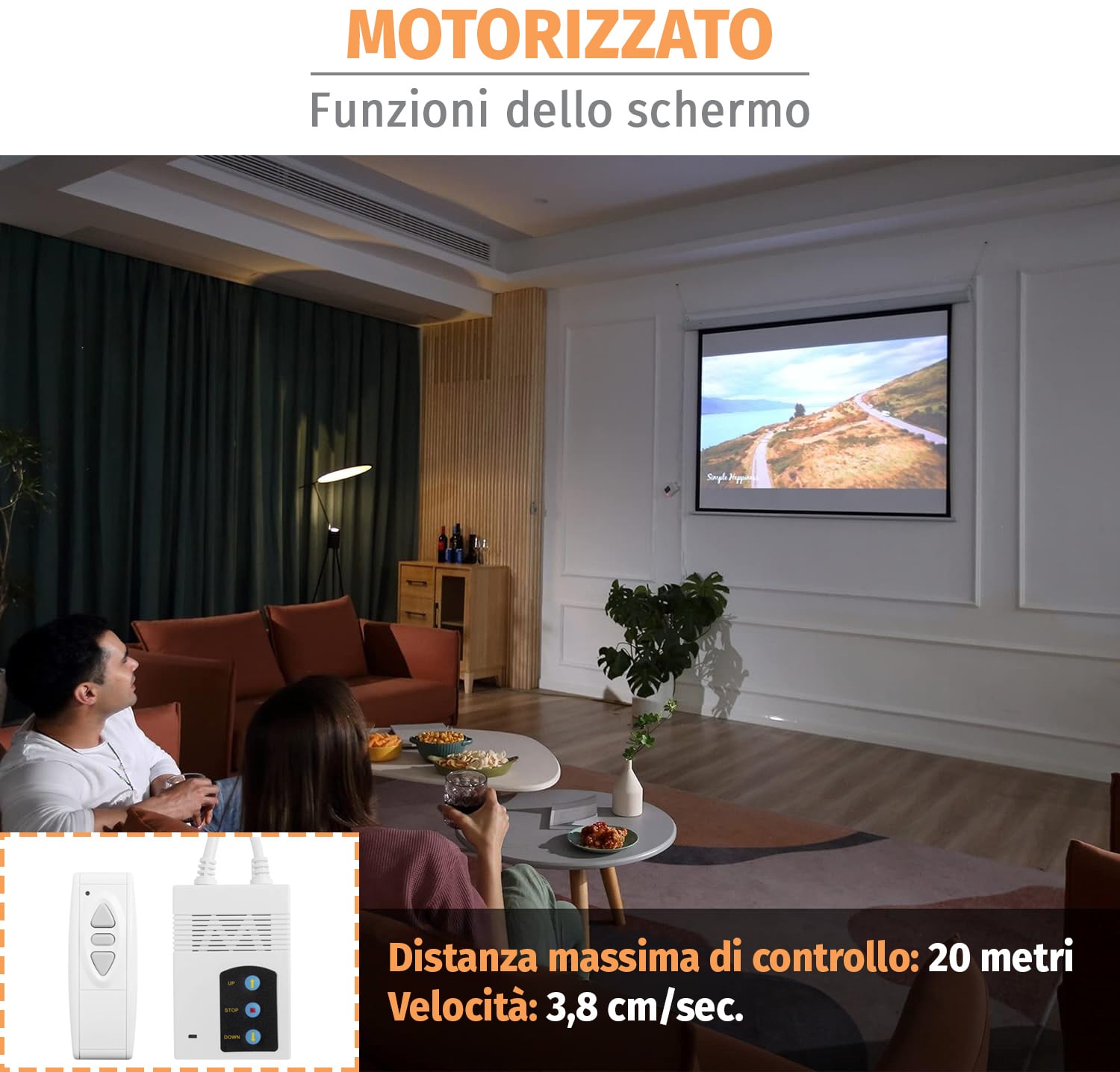 112 Motorized Projection Screen " 200 x 200 cm - Sbox ICA-TP PSA- 112 V 2