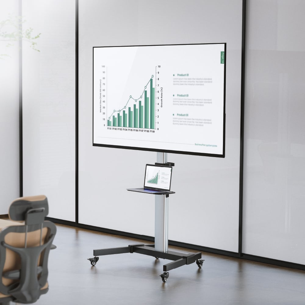 Supporto a Pavimento con Mensola Trolley TV LCD/LED 37-86'' - Techly ICA-TR 1546