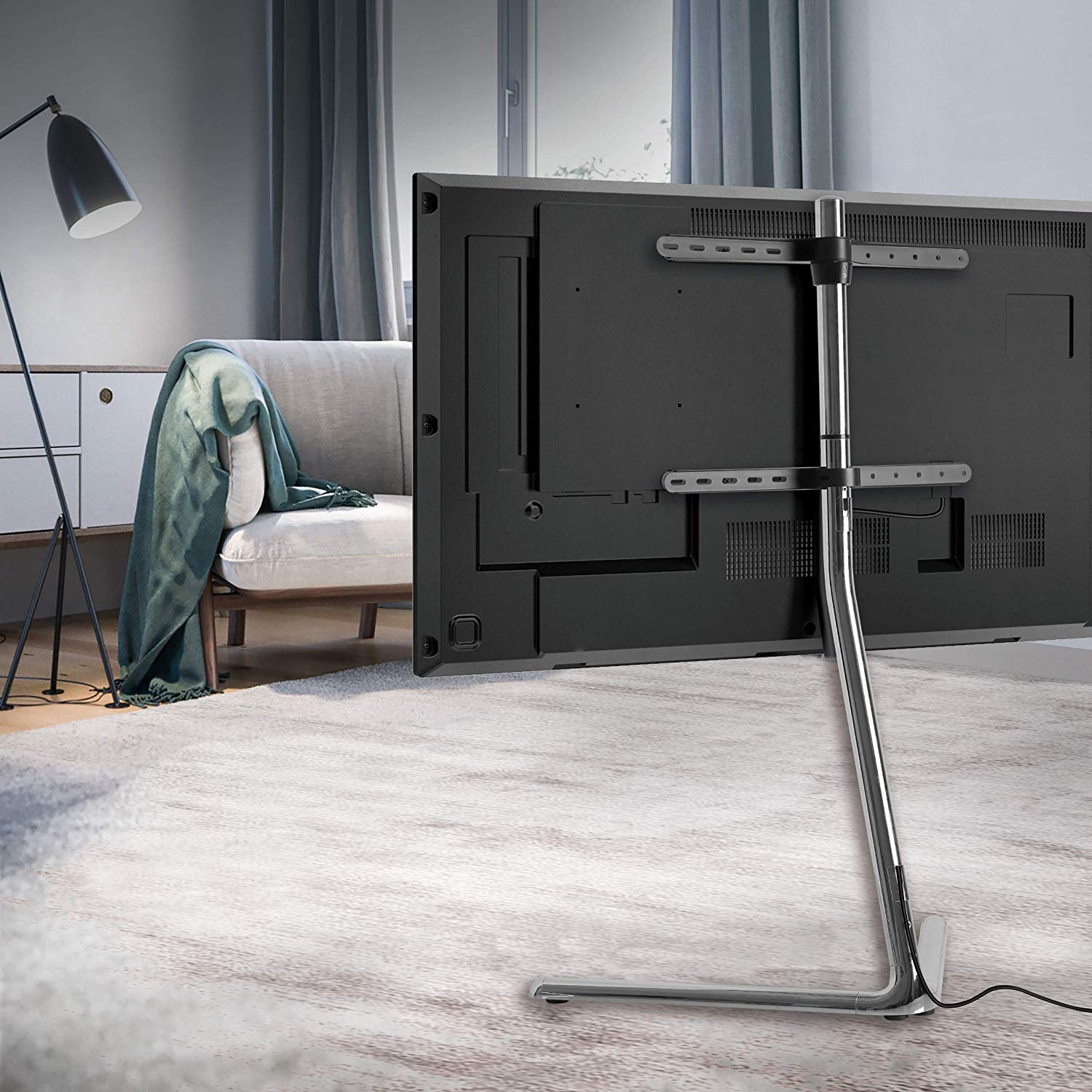Supporto a Pavimento per TV/LCD/LED/Plasma 49-70'' Base a V Cromato - Logilink ICA-TR 46S