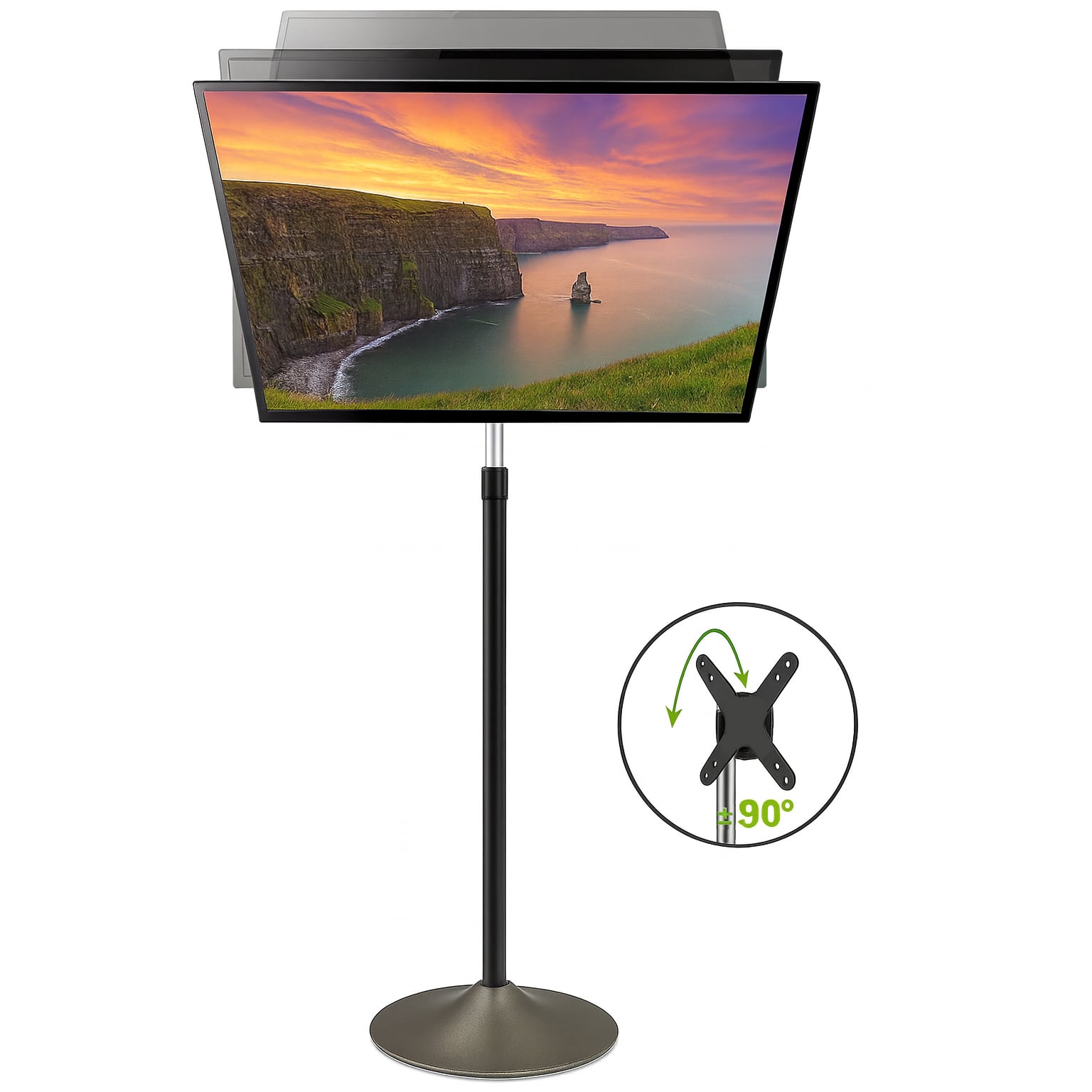 Supporto a Pavimento Colonna a Base Circolare per TV LCD/LED 13-27'' - Techly ICA-TR10