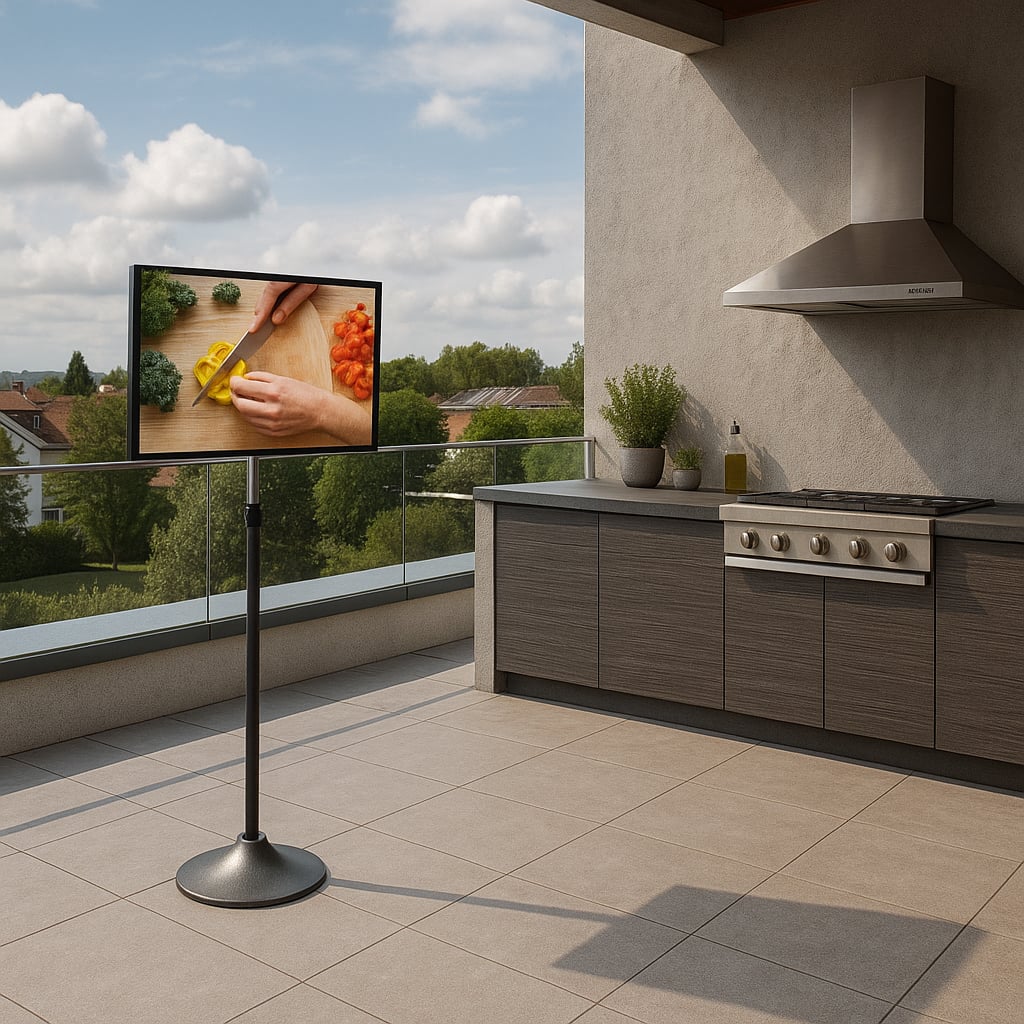 Supporto a Pavimento Colonna a Base Circolare per TV LCD/LED 13-27'' - Techly ICA-TR10