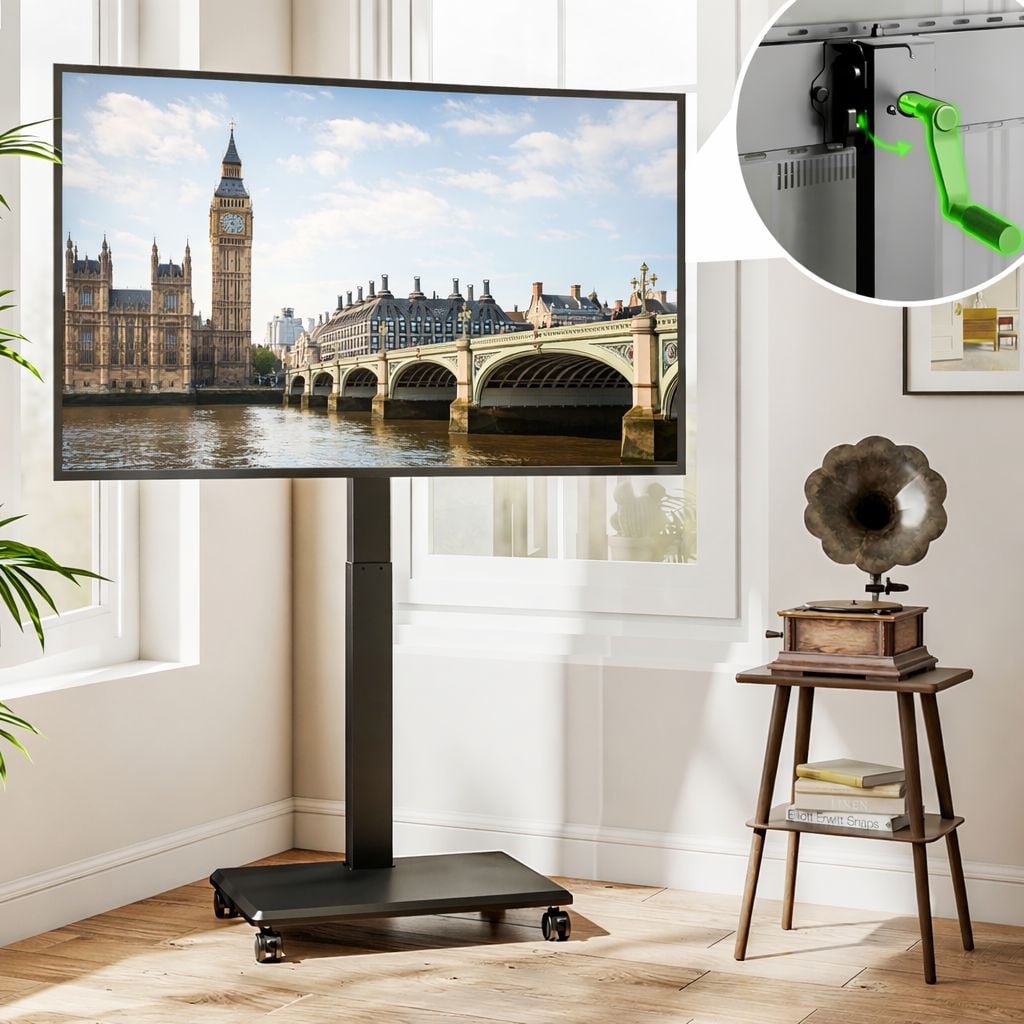 Supporto da Pavimento per TV da 42'' a 75'' con Regolazione Orizzontale o Verticale Nero - Techly ICA-TR101B