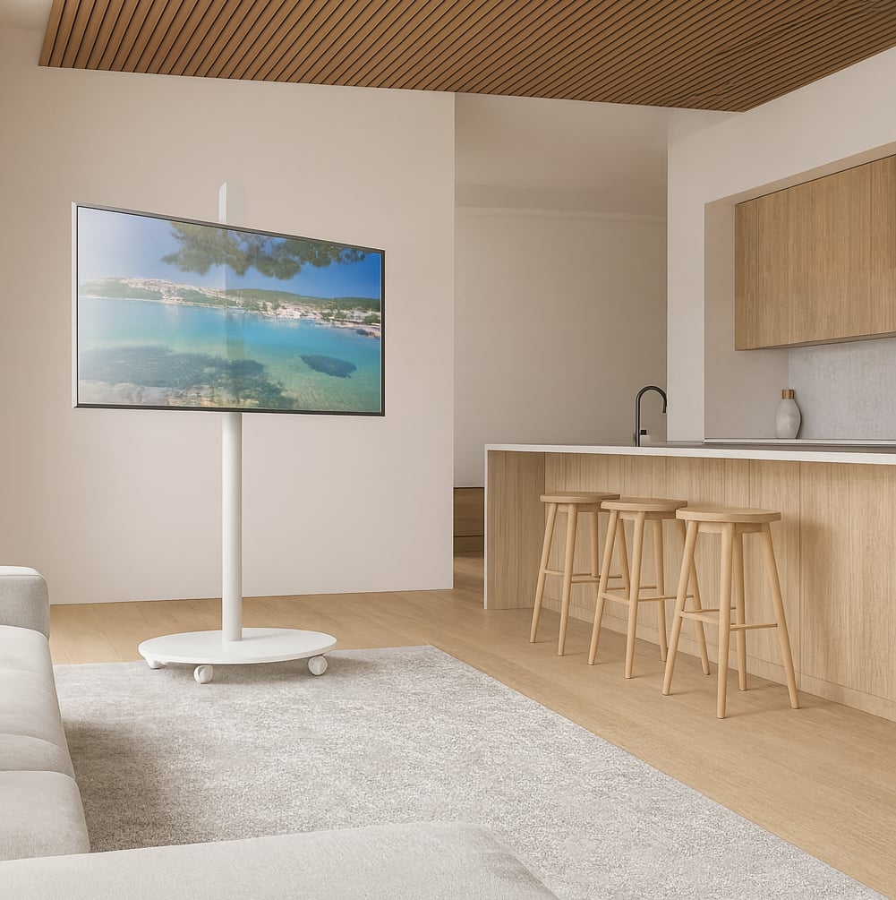 Supporto a Pavimento Trolley TV LCD/LED/Plasma 32-70'' Bianco - Techly ICA-TR102W