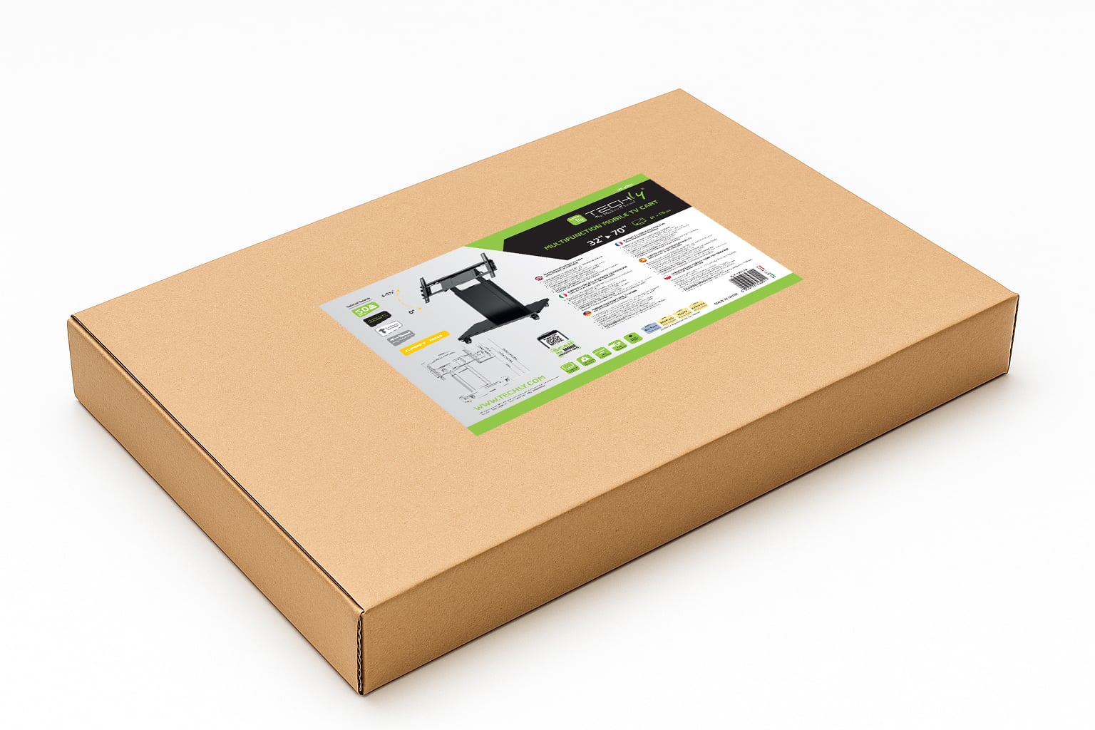 Trolley da Pavimento con Mensola per TV LCD/LED/Plasma 32-70'' - Techly ICA-TR117B