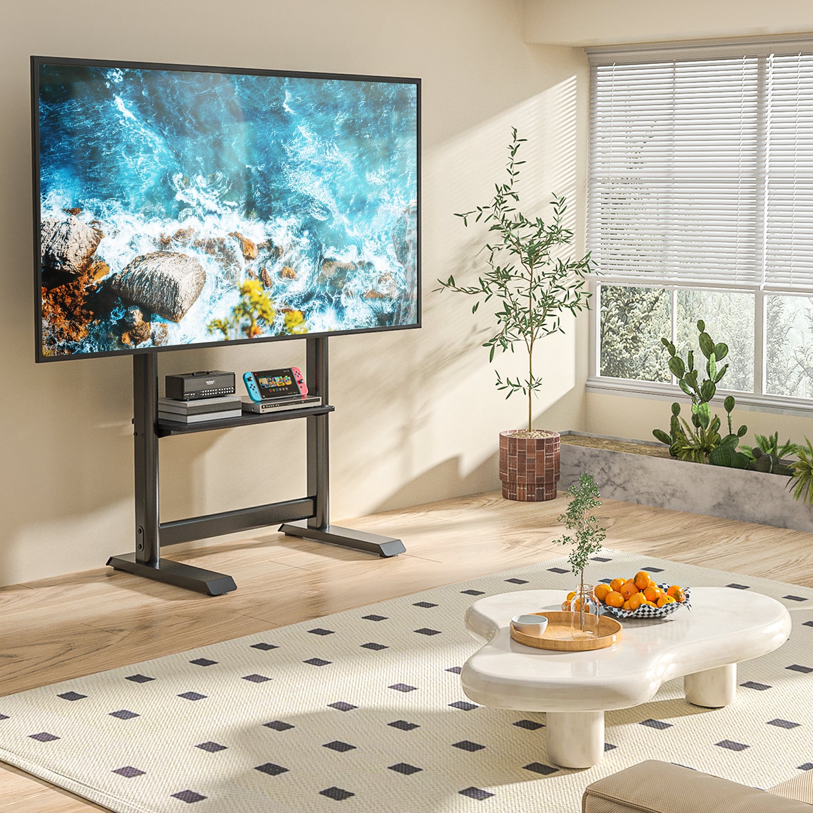 Supporto a Pavimento per TV LCD/LED/Plasma 60-86'' Multifunzione - Techly ICA-TR130BK