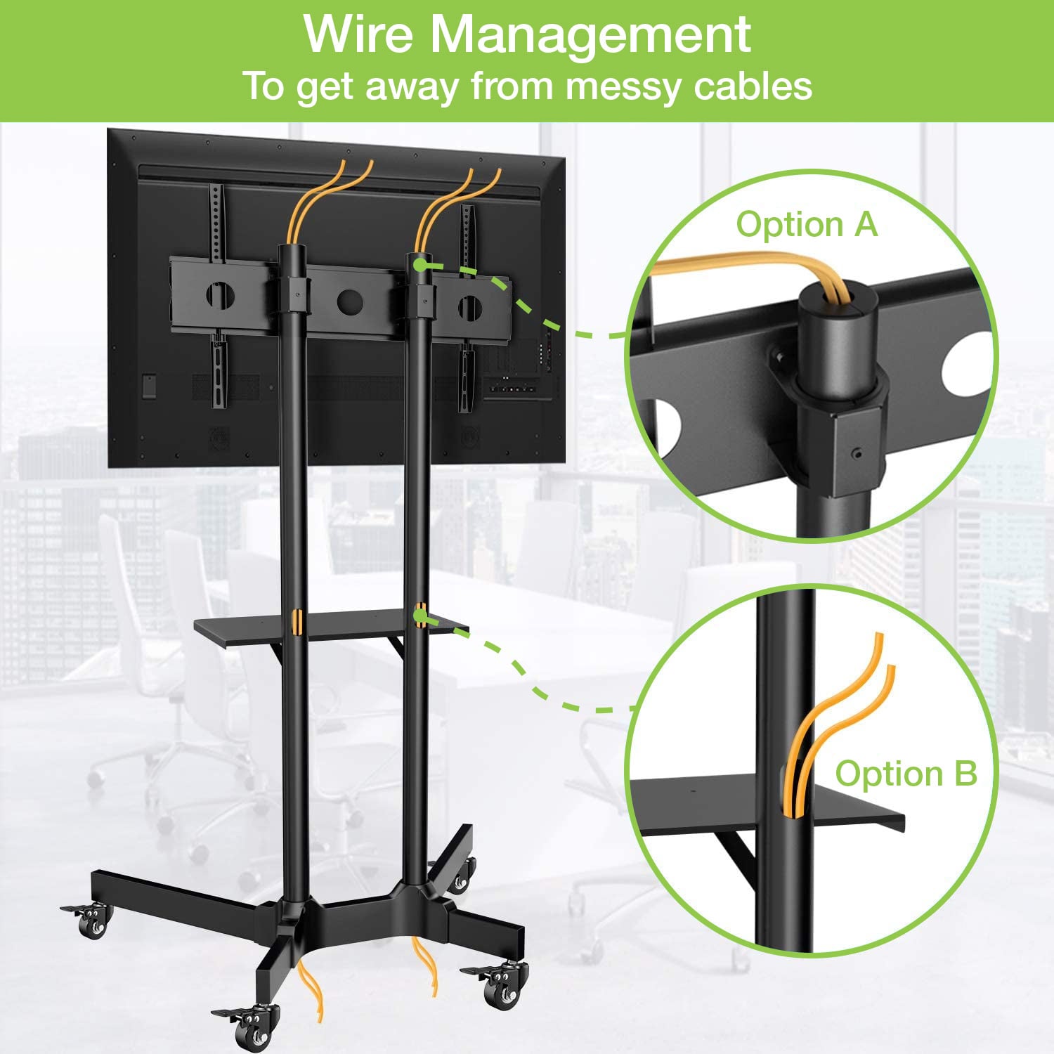 Trolley da Pavimento con Mensola per TV LCD/LED/Plasma 37-70'' - Techly ICA-TR16T