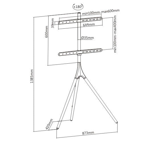 Supporto a Pavimento Cavalletto Tripod per TV LCD/LED/Plasma 45-65'' - Techly ICA-TR18SAM