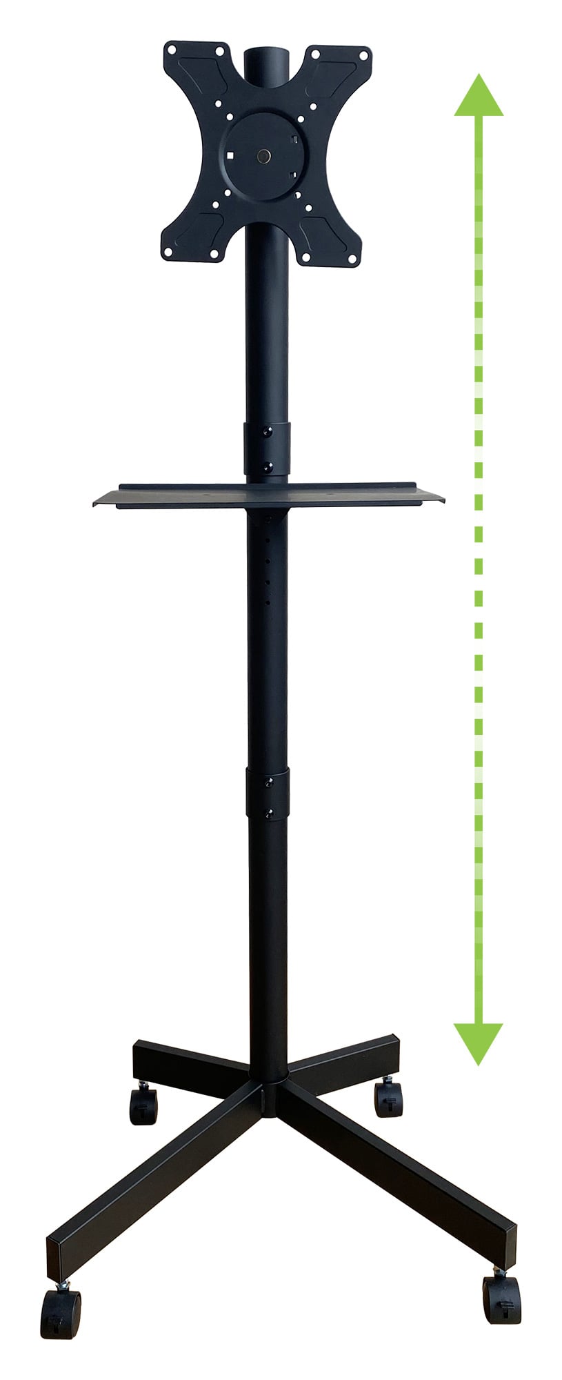 Supporto a Pavimento per TV con Mensola e Base Compatta Salva Spazio - Techly ICA-TR201