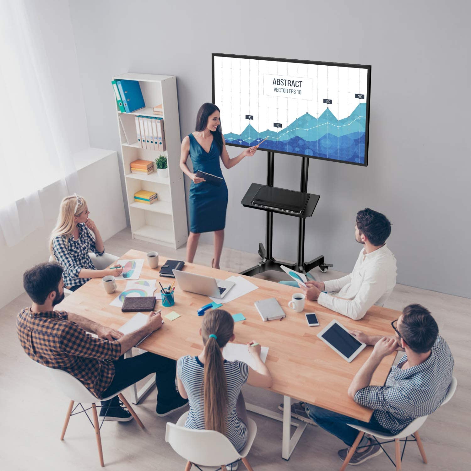 Trolley da Pavimento con Mensola per TV LCD/LED/Plasma 37-70'' - Techly ICA-TR216T
