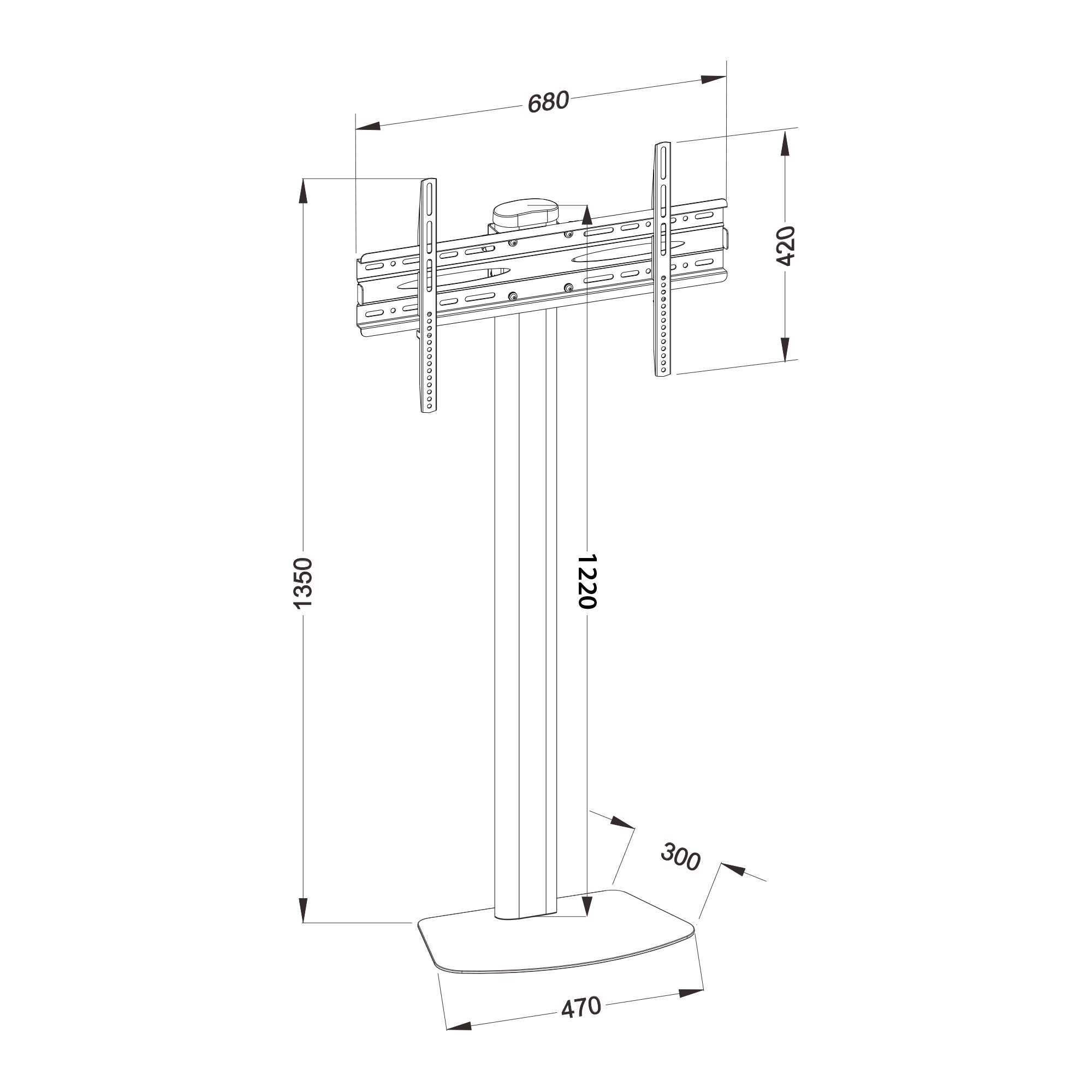 Supporto a Pavimento per TV LCD/LED/Plasma 32-55'' - Techly ICA-TR27