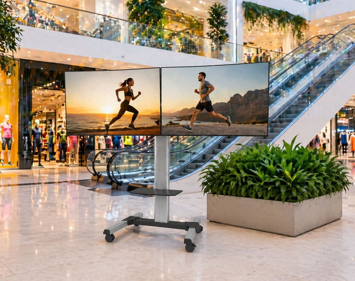 25 double screen video wall trolley - 55 " - Techly ICA-TR 2 VWH