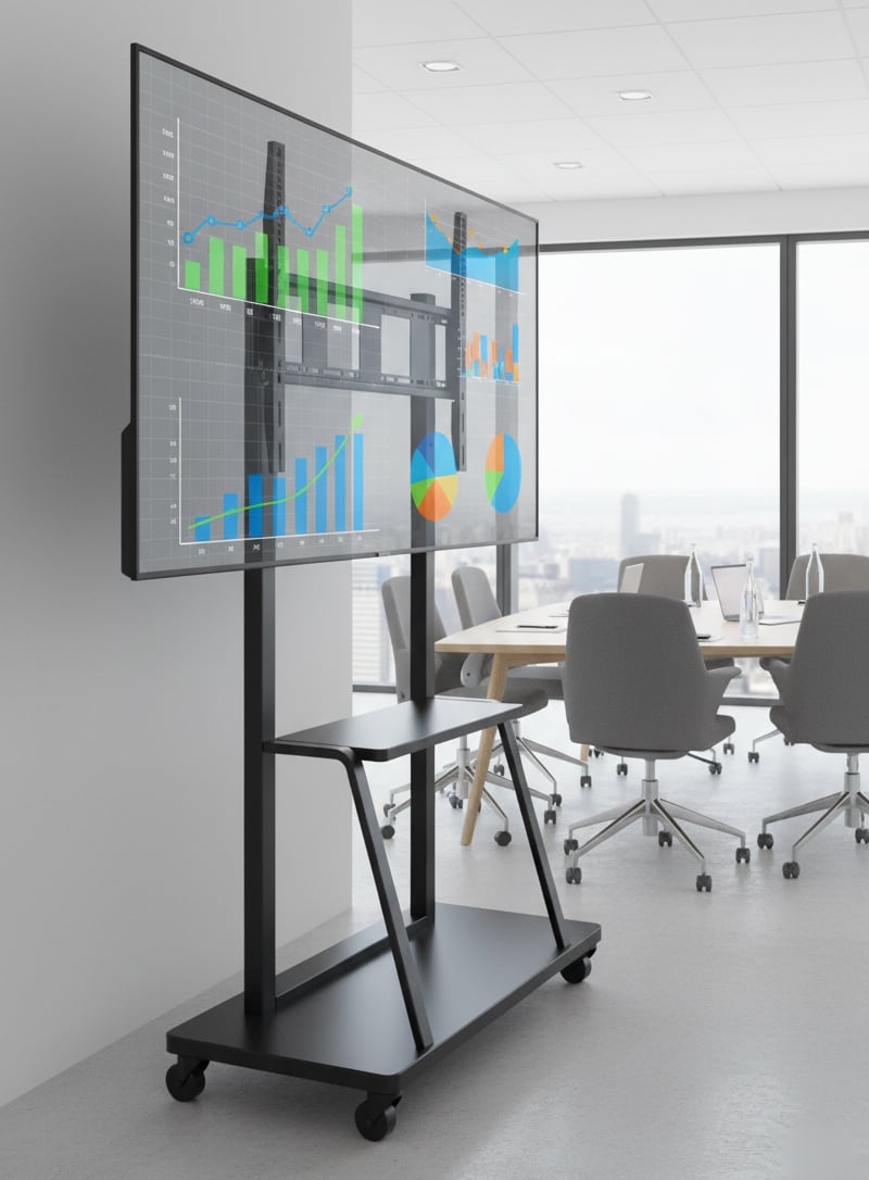 Supporto a Pavimento con Mensola per TV LCD/LED/Plasma 55-100'' - Techly ICA-TR30