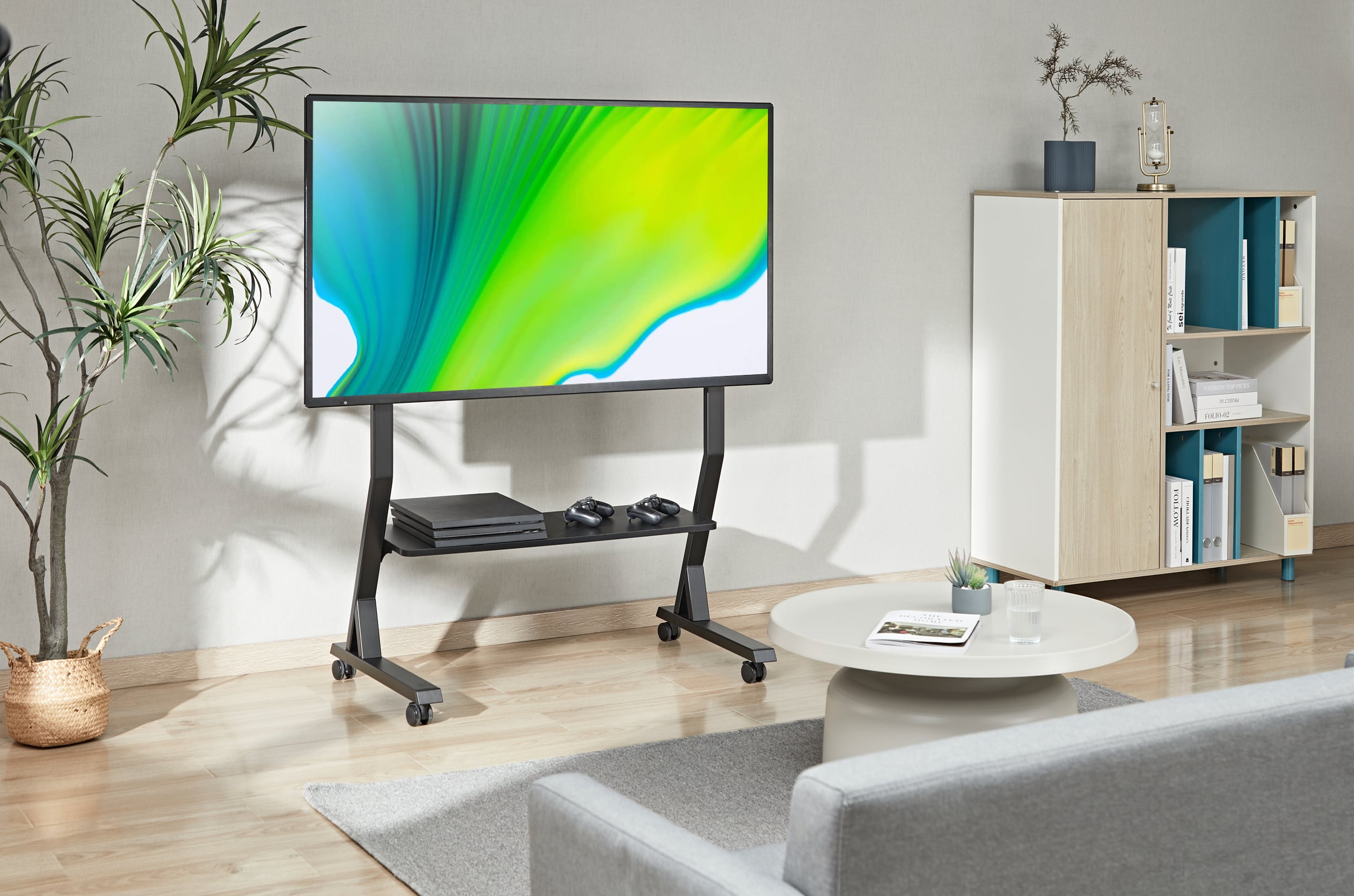 Supporto a Pavimento con Mensola per TV LCD/LED/Plasma 45-90'' - Techly ICA-TR325