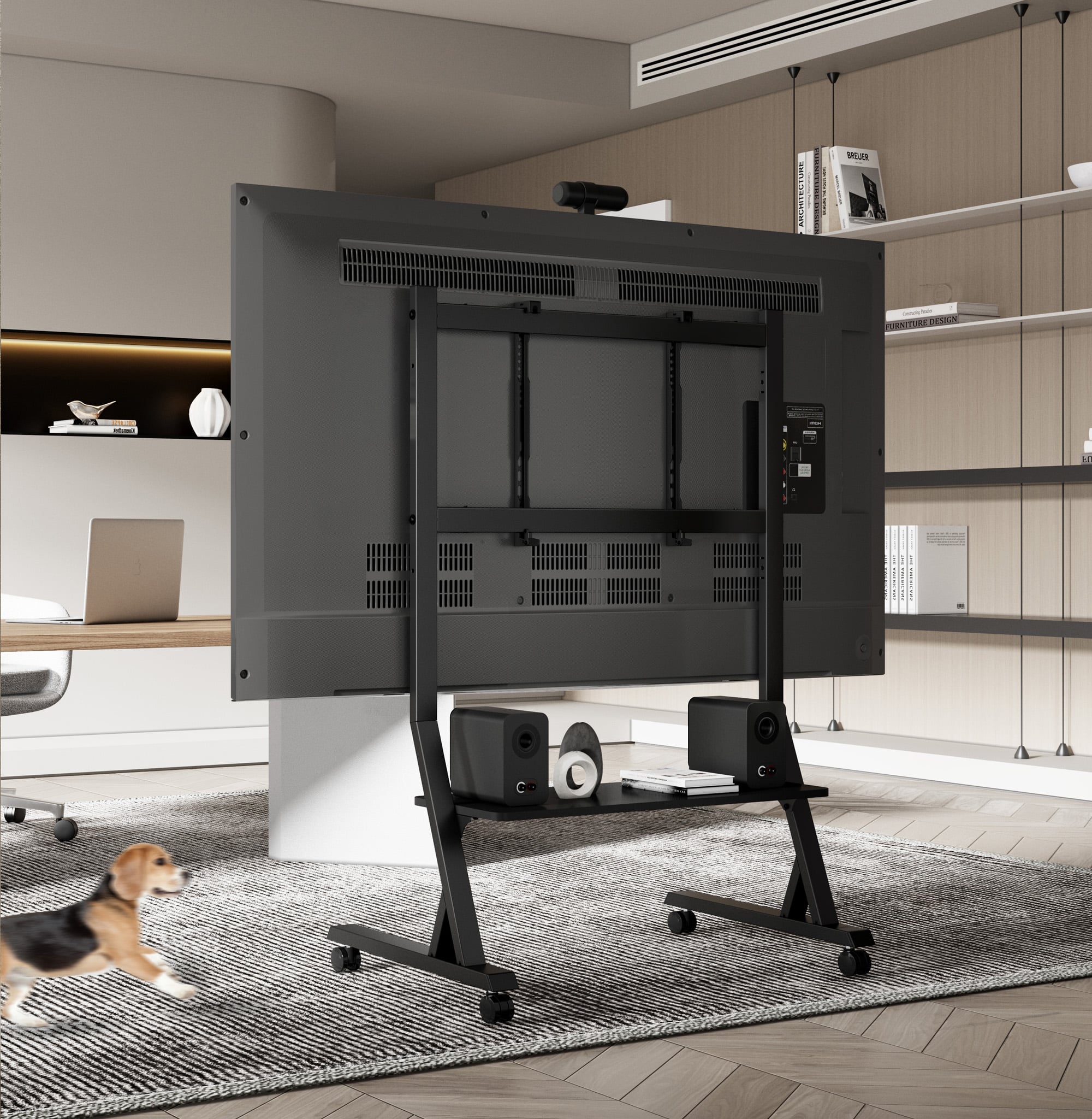 Supporto a Pavimento con Mensola per TV LCD/LED/Plasma 45-90'' - Techly ICA-TR325