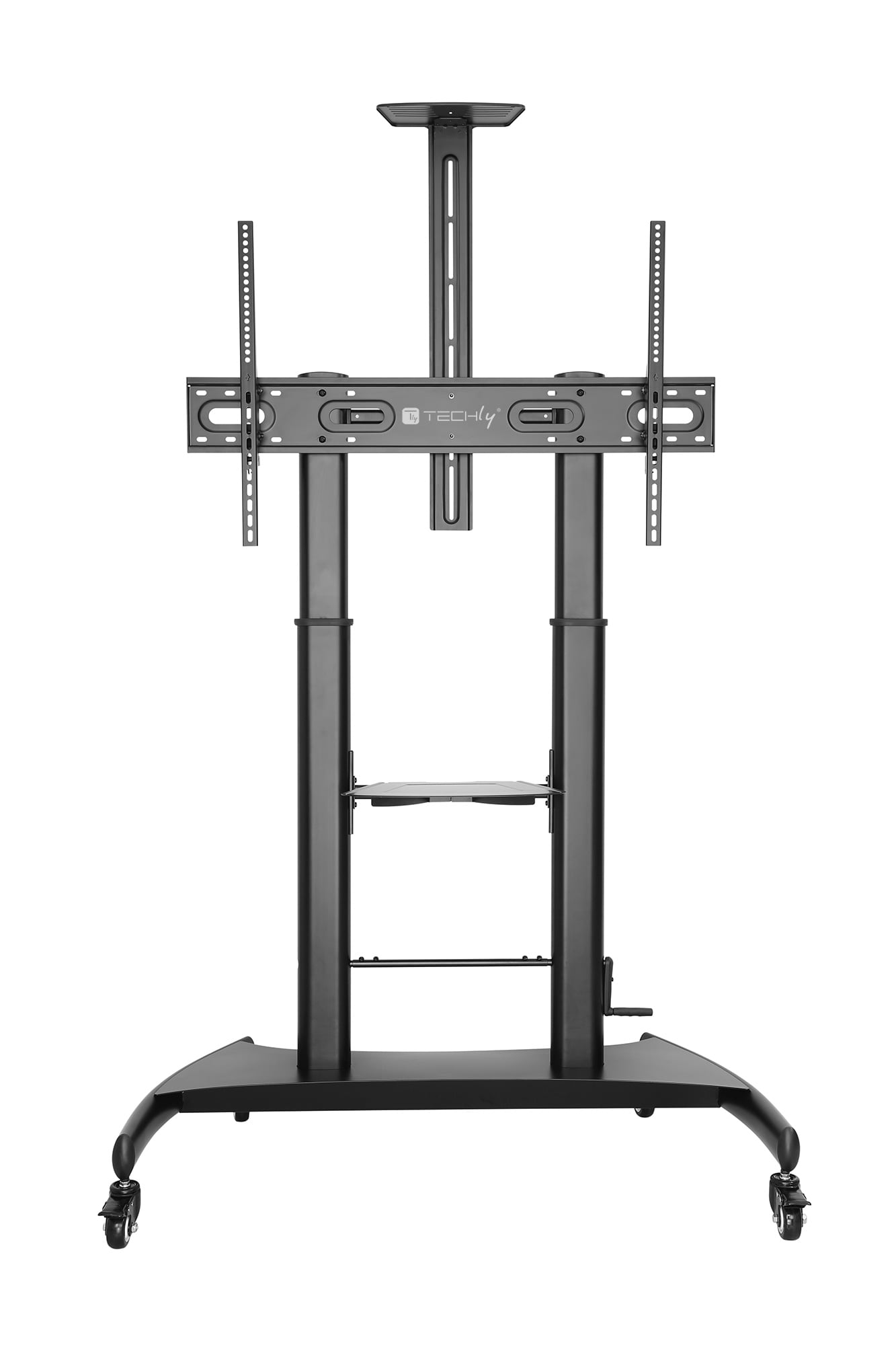 Supporto a pavimento per TV con regolazione manuale altezza, in acciaio, per TV da 60'' a 100'' - Techly ICA-TR36