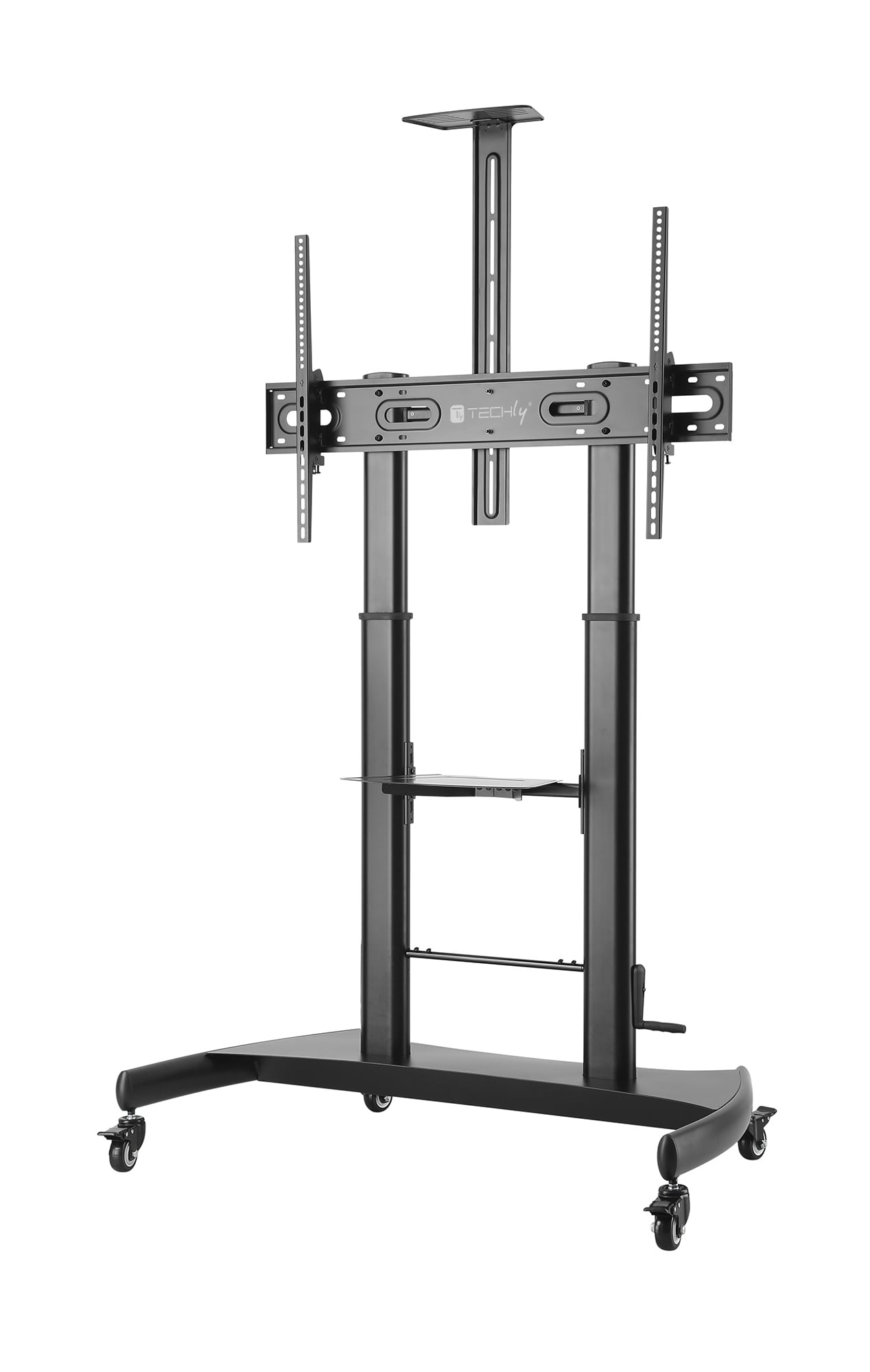 Supporto a pavimento per TV con regolazione manuale altezza, in acciaio, per TV da 60'' a 100'' - Techly ICA-TR36