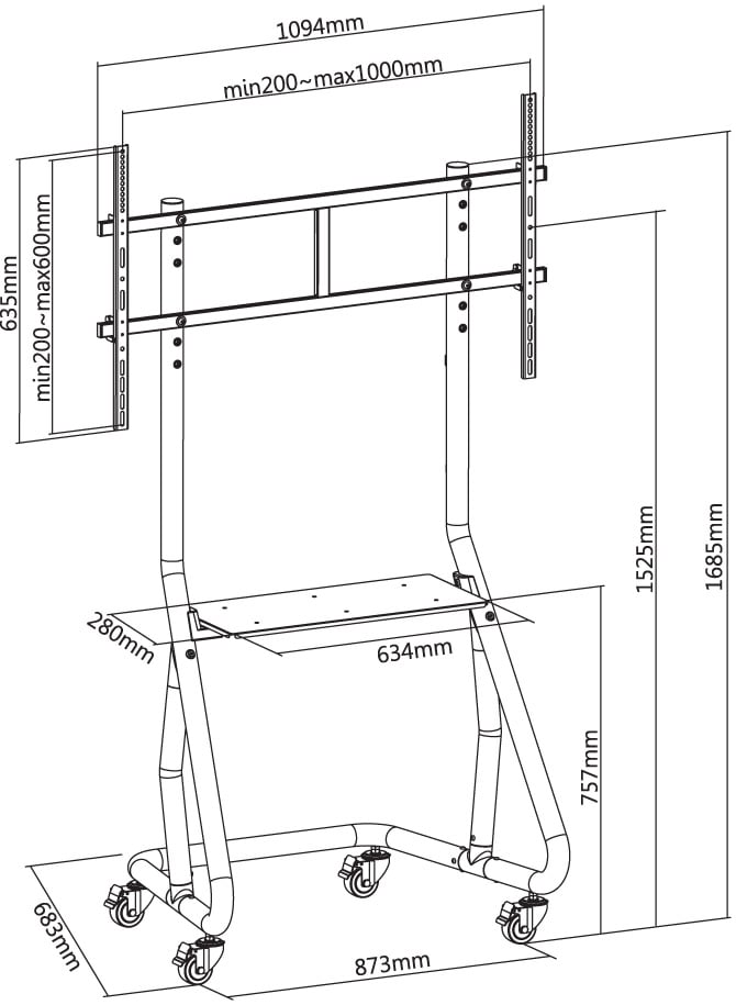 Supporto a pavimento per TV da 60'' a 105'' - Techly ICA-TR38