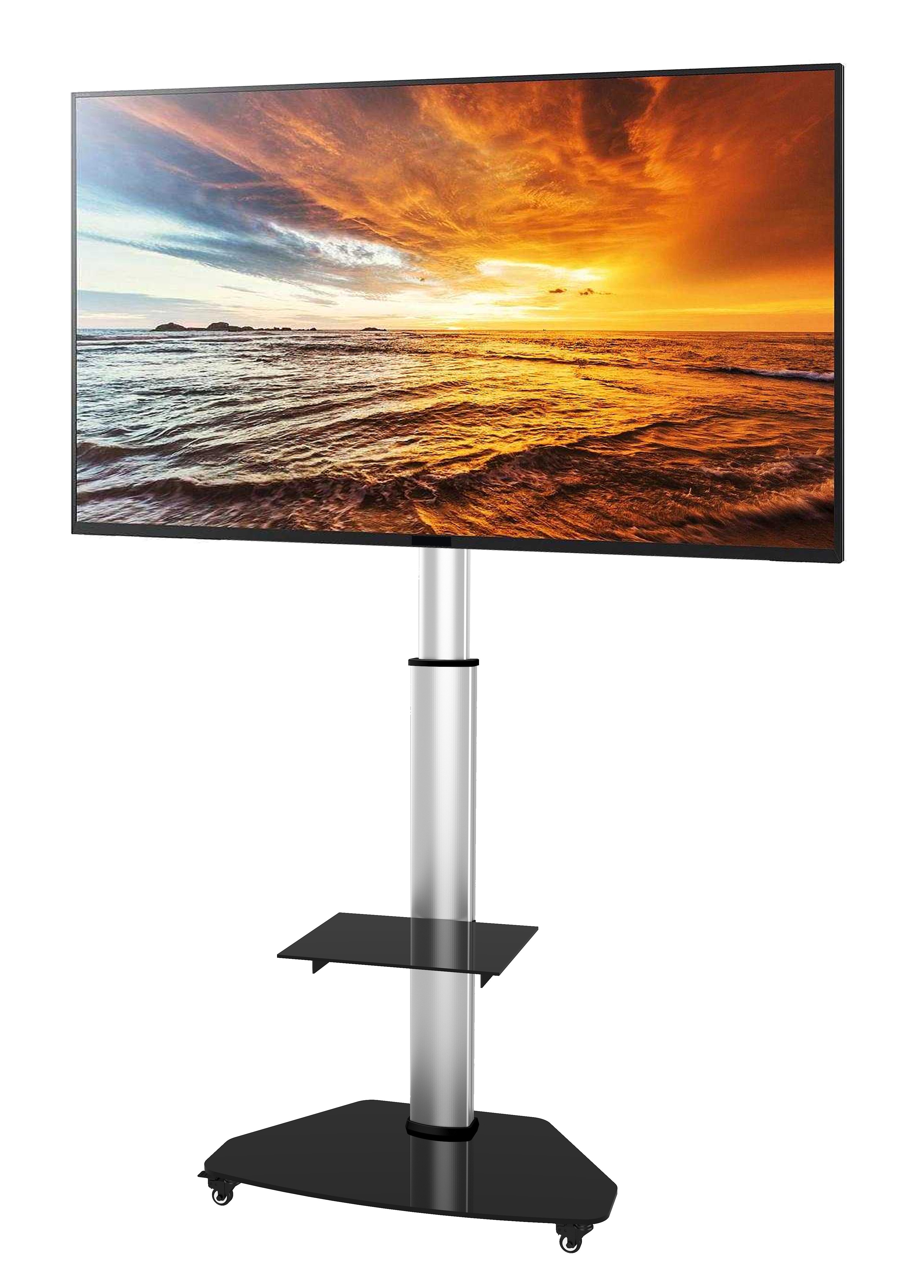 Supporto a Pavimento con Mensola Trolley TV LCD/LED/Plasma 37-70'' Silver - Techly ICA-TR3SL