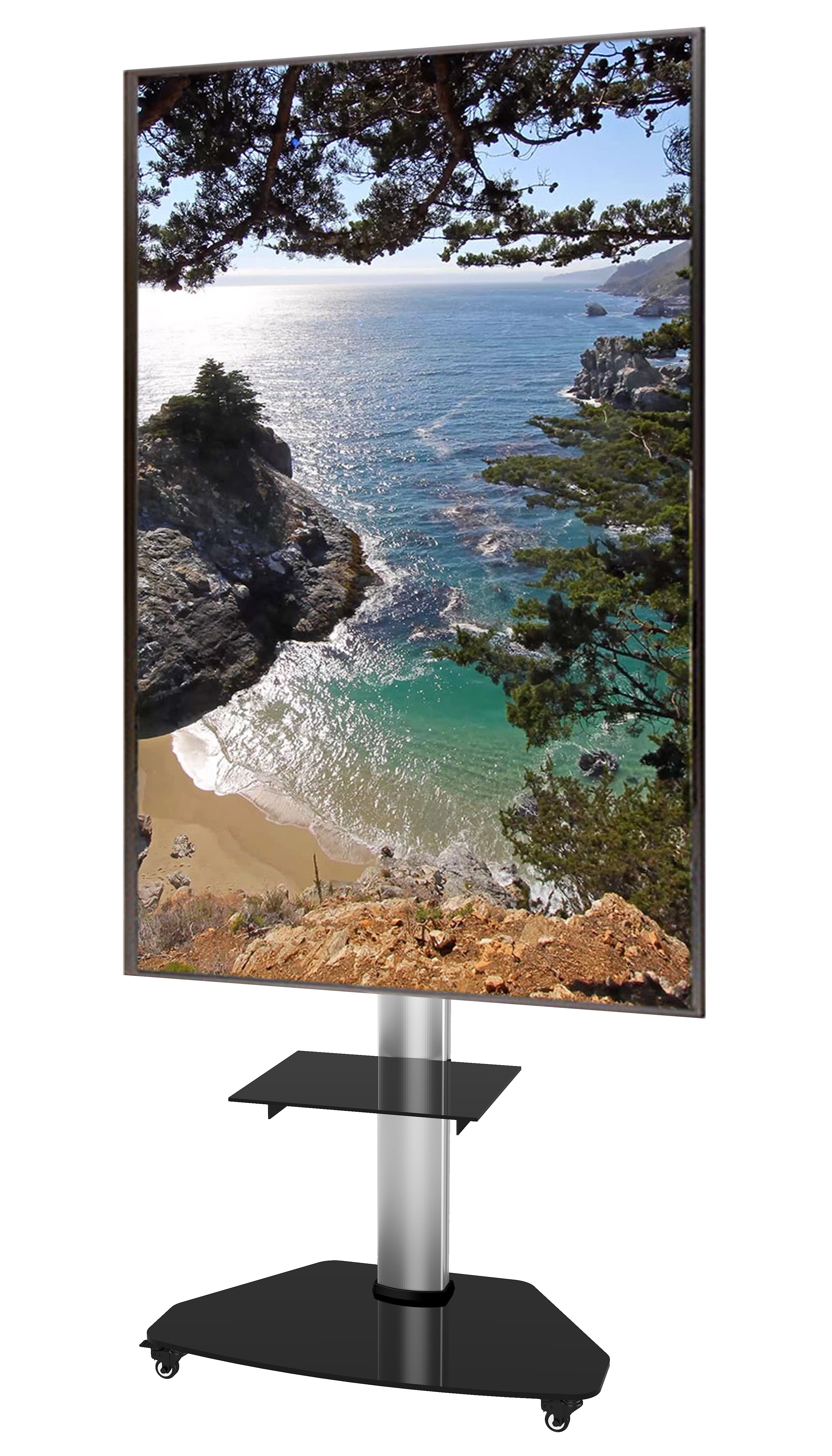 Supporto a Pavimento con Mensola Trolley TV LCD/LED/Plasma 37-70'' Silver - Techly ICA-TR3SL