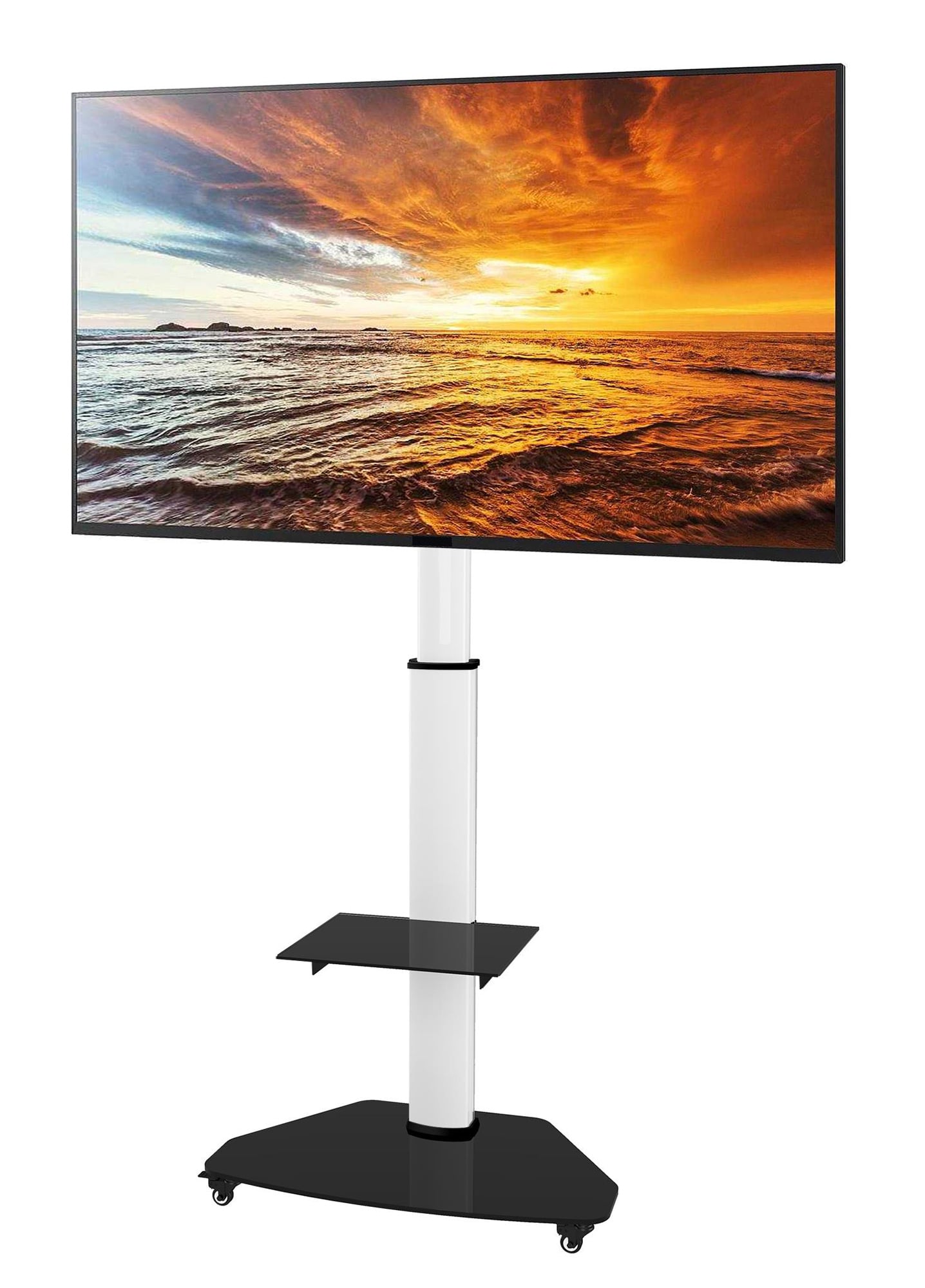 Supporto a Pavimento con Mensola Trolley TV LCD/LED/Plasma 37-70'' Bianco - Techly ICA-TR3WH
