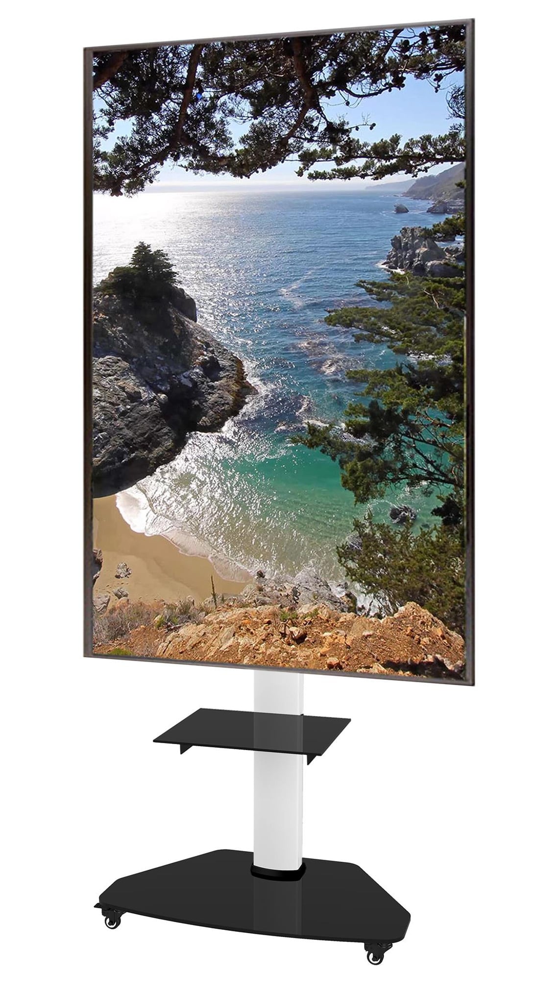Supporto a Pavimento con Mensola Trolley TV LCD/LED/Plasma 37-70'' Bianco - Techly ICA-TR3WH