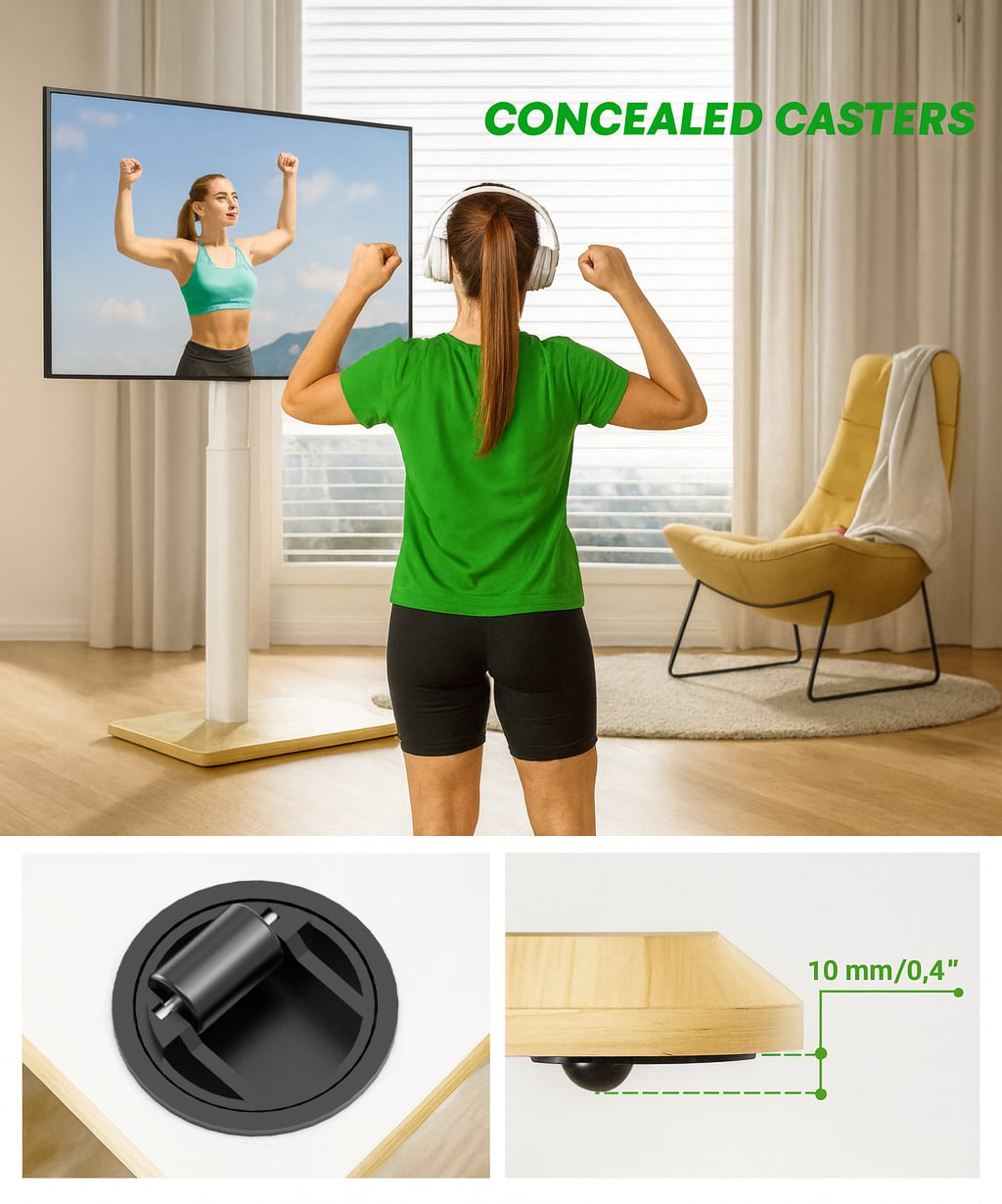 Supporto da Pavimento per TV da 24'' a 55'' c/Ruote a Scomparsa - Techly ICA-TR404