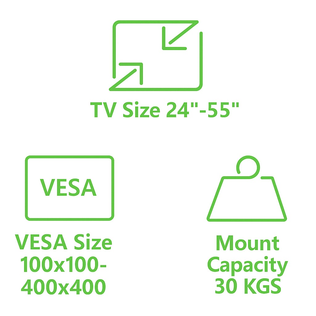 Supporto da Pavimento per TV da 24'' a 55'' c/Ruote a Scomparsa - Techly ICA-TR404