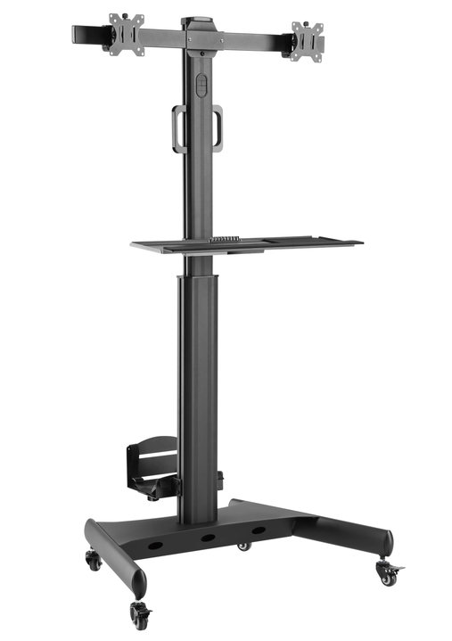 Trolley da Pavimento con Mensola e Porta PC per 2 TV 13-32" - Techly ICA-TR42