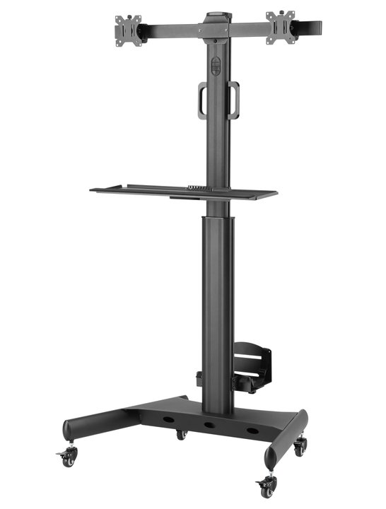 Trolley da Pavimento con Mensola e Porta PC per 2 TV 13-32" - Techly ICA-TR42