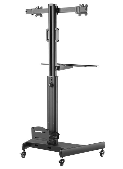 Trolley da Pavimento con Mensola e Porta PC per 2 TV 13-32" - Techly ICA-TR42