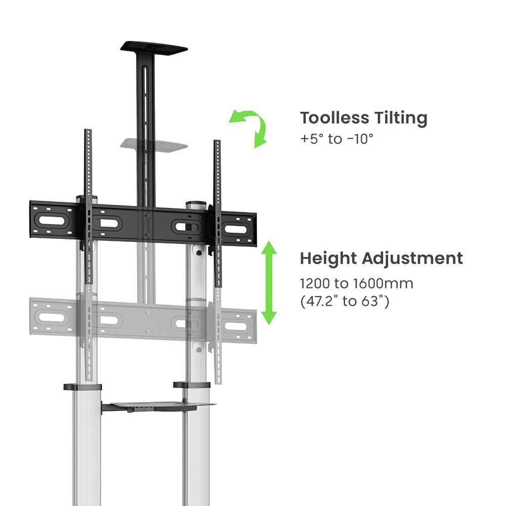 Supporto a Pavimento Trolley TV LCD/LED/Plasma 60-100'' - Techly ICA-TR446