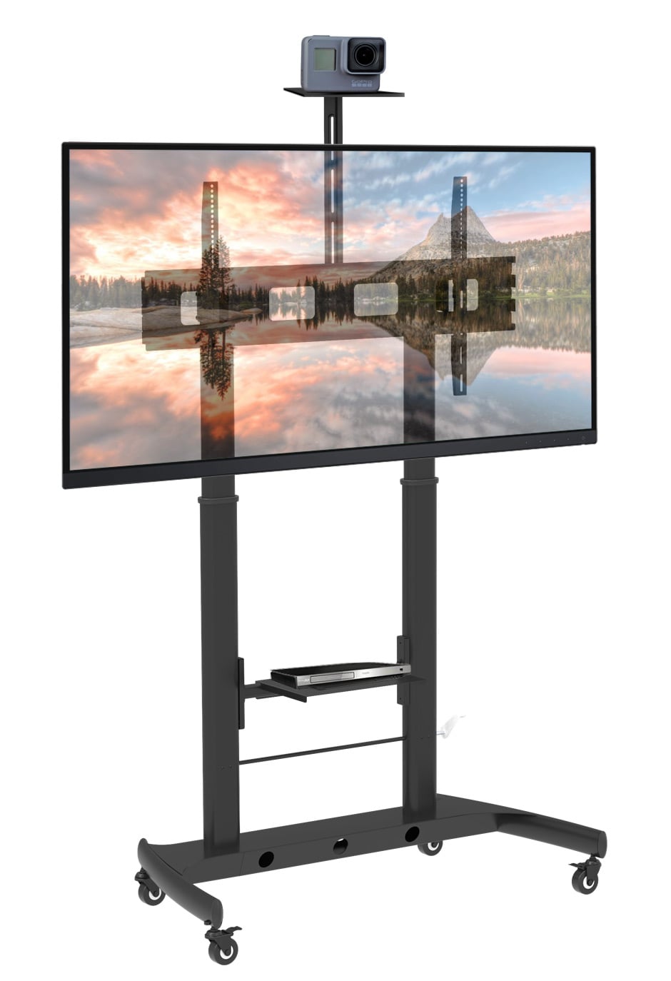 Supporto da Pavimento TV LCD/LED 52-110'' Altezza Regolabile 2 Mensole - Techly ICA-TR45