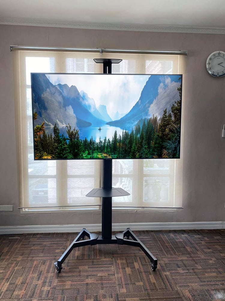 Supporto da Pavimento con Mensola TV/LED/LCD 37''-70'' Nero - Techly ICA-TR46