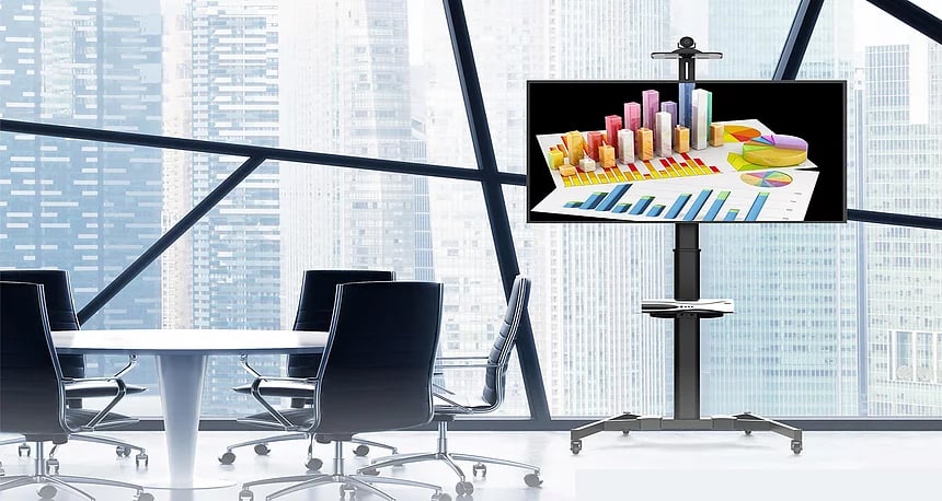 Supporto da Pavimento con Mensola TV/LED/LCD 37''-70'' Nero - Techly ICA-TR46