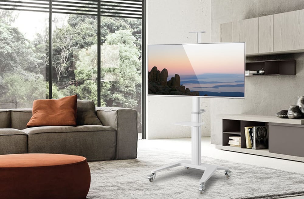 Supporto da Pavimento per TV da 37'' a 70'' Bianco - Techly ICA-TR48W