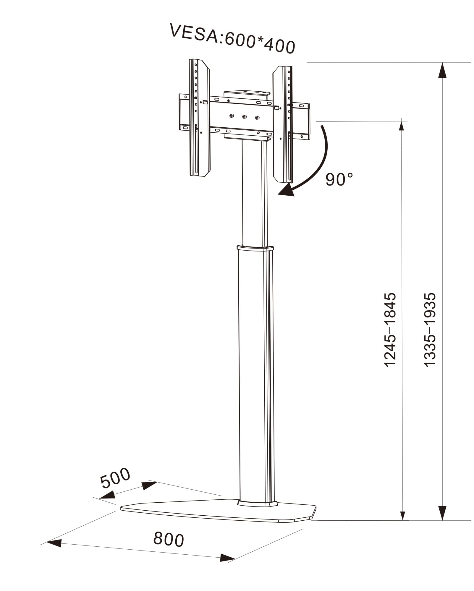 Supporto da Pavimento per TV da 32'' a 65'' - Techly ICA-TR51