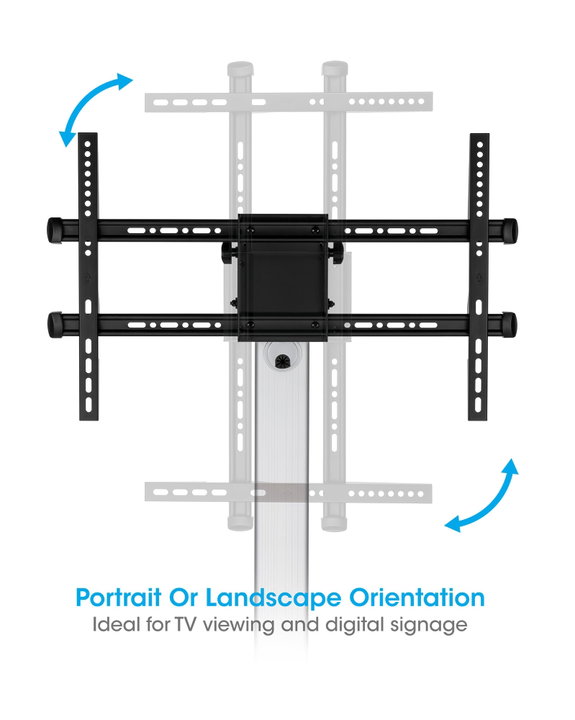 37 TV trolley "- 86 " Multimedia in Aluminium Adjustable in Height - Manhattan ICA-TR 52