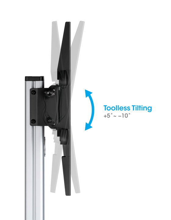 37 TV trolley "- 86 " Multimedia in Aluminium Adjustable in Height - Manhattan ICA-TR 52