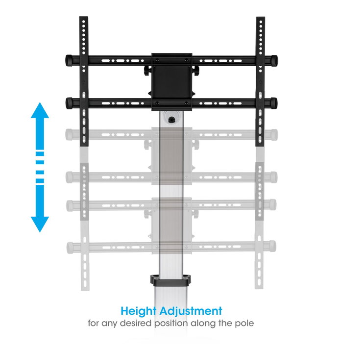 37 TV trolley "- 86 " Multimedia in Aluminium Adjustable in Height - Manhattan ICA-TR 52