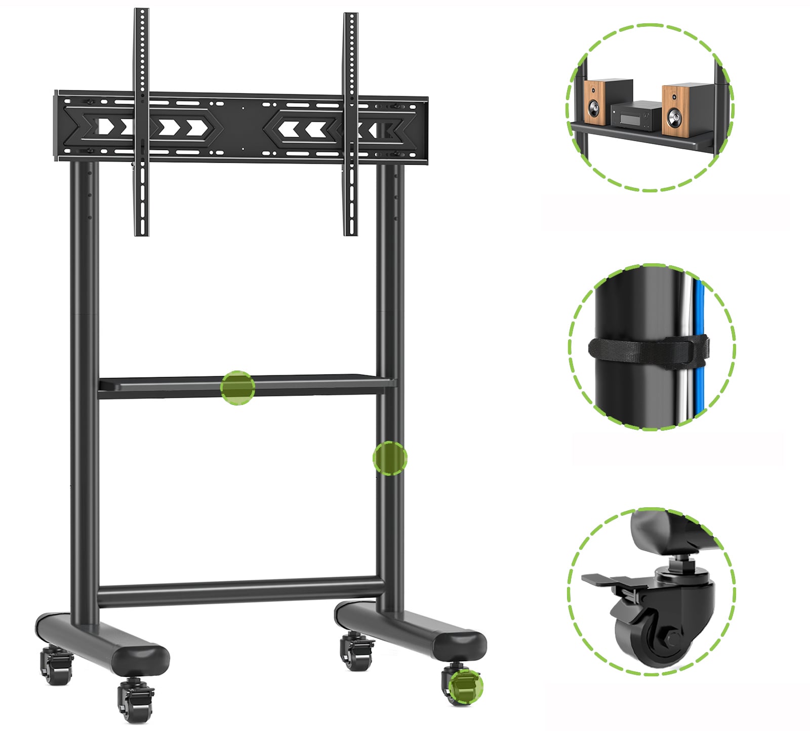 Supporto a Pavimento Trolley TV LCD/LED/Plasma 60-86'' Multifunzione - Techly ICA-TR533BK