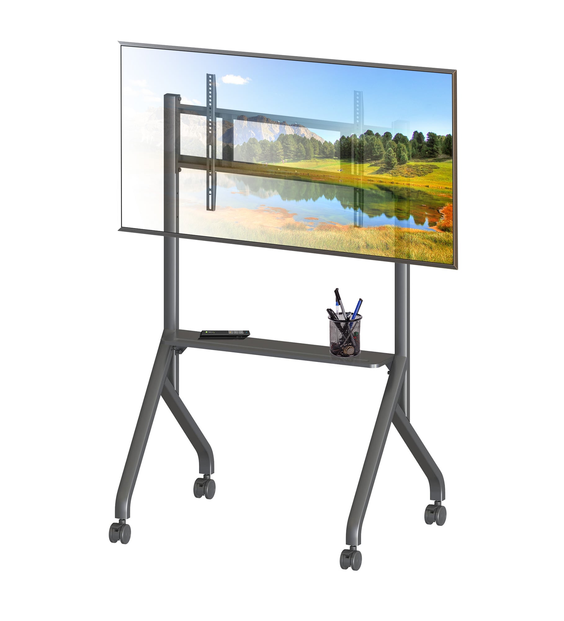 Supporto Mobile da Pavimento Multifunzione per TV LCD/LED/Plasma 65-100'' Nero - Techly ICA-TR53LB