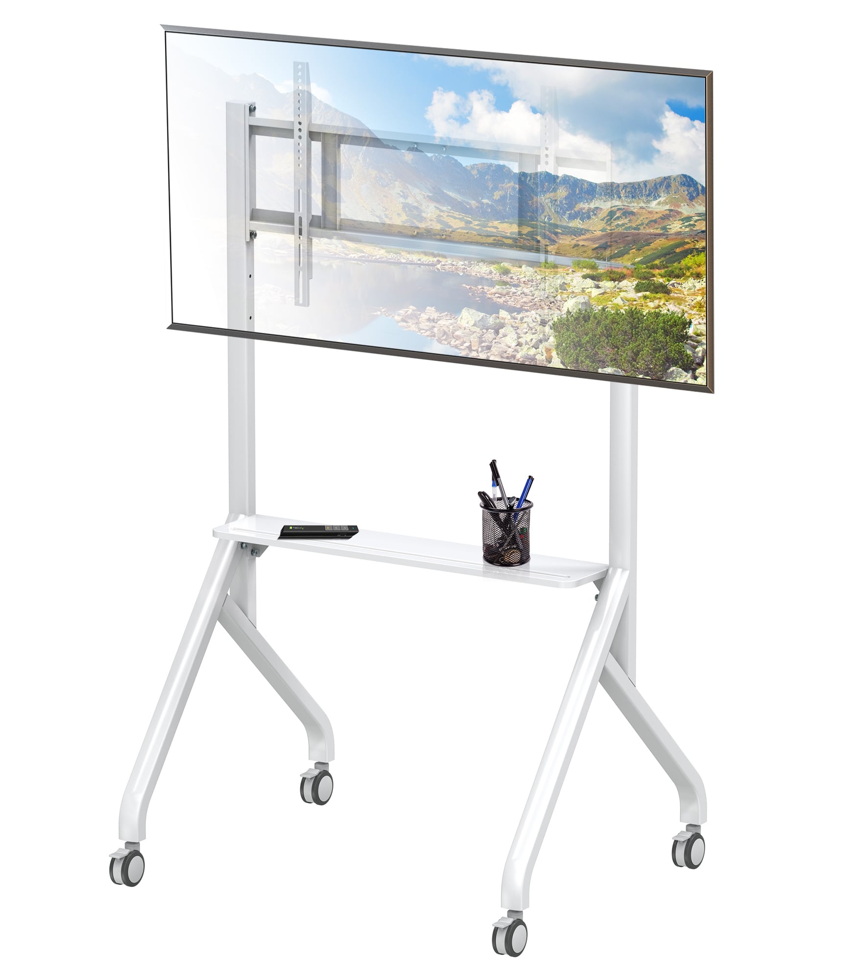 Supporto Mobile da Pavimento Multifunzione per TV LCD/LED/Plasma 55-86'' Bianco - Techly ICA-TR53MW