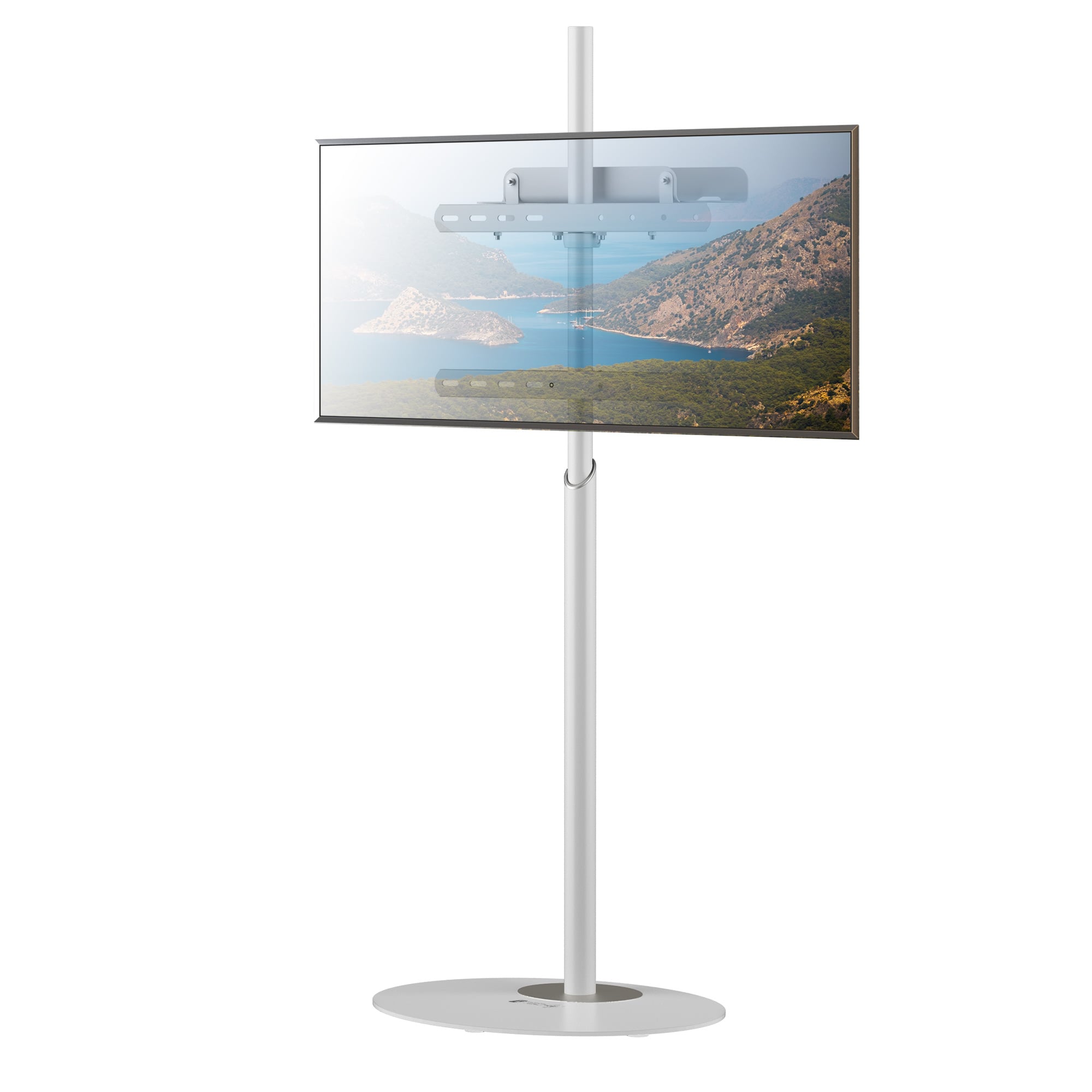 Stand da Pavimento TV/LED LCD 42''-65'' con Base Ovale Bianco - Techly ICA-TR544