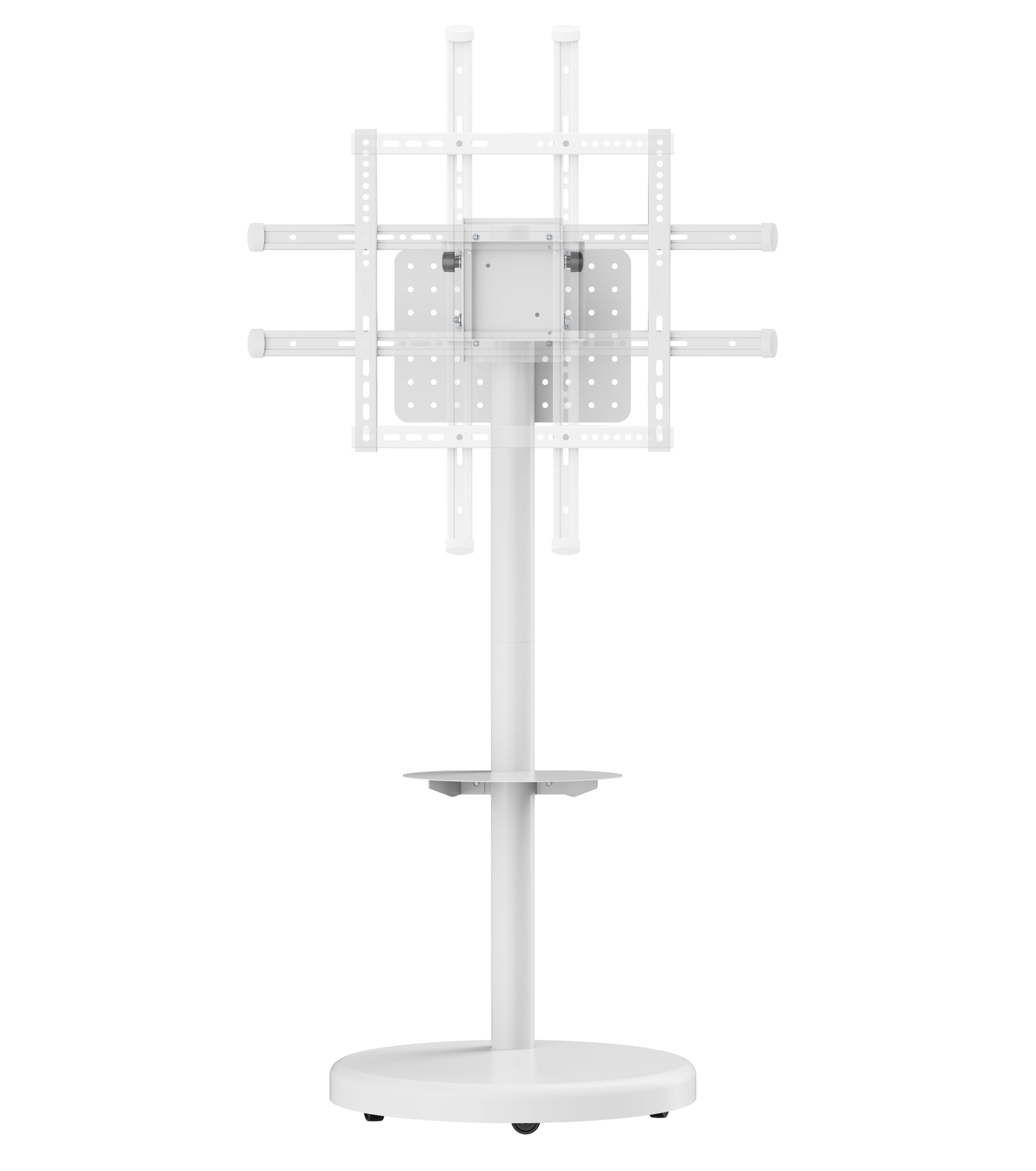 Supporto a Pavimento con Mensola Trolley TV LCD/LED/Plasma 37-86'' Bianco - Techly ICA-TR55