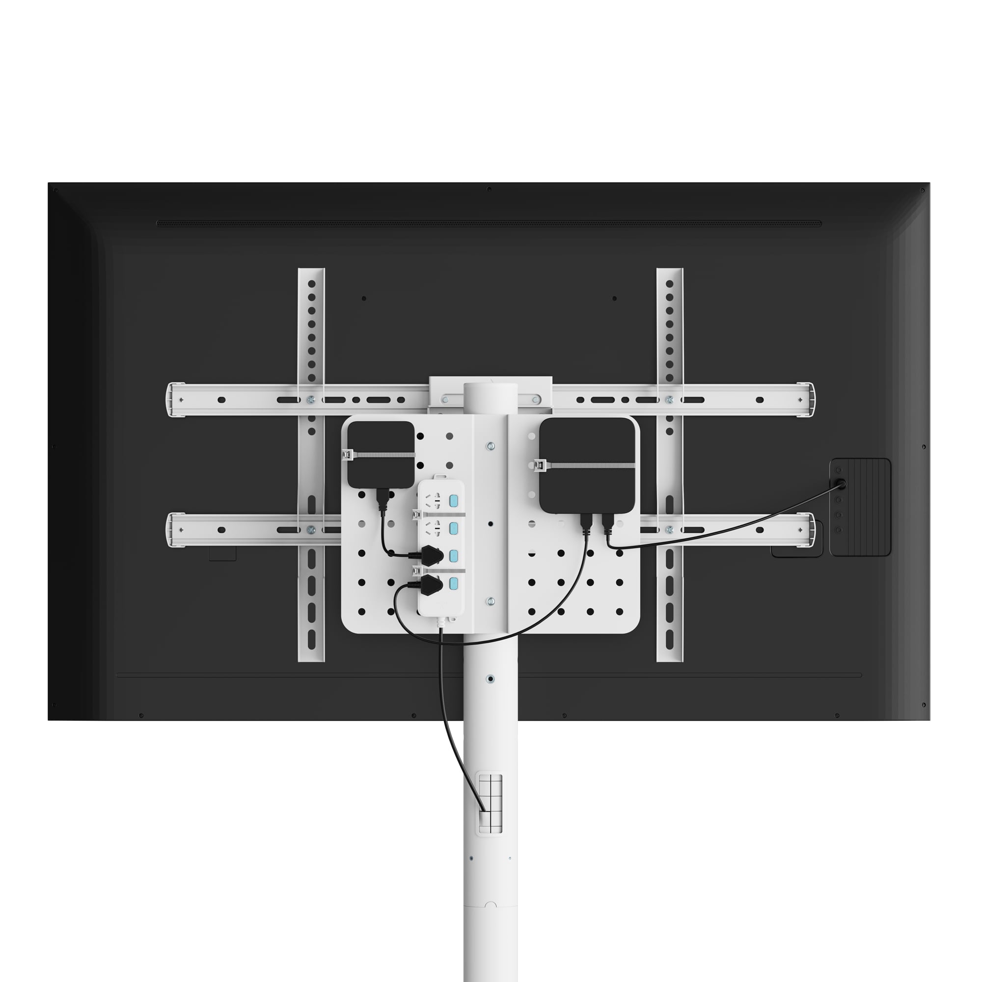 Supporto a Pavimento con Mensola Trolley TV LCD/LED/Plasma 37-86'' Bianco - Techly ICA-TR55