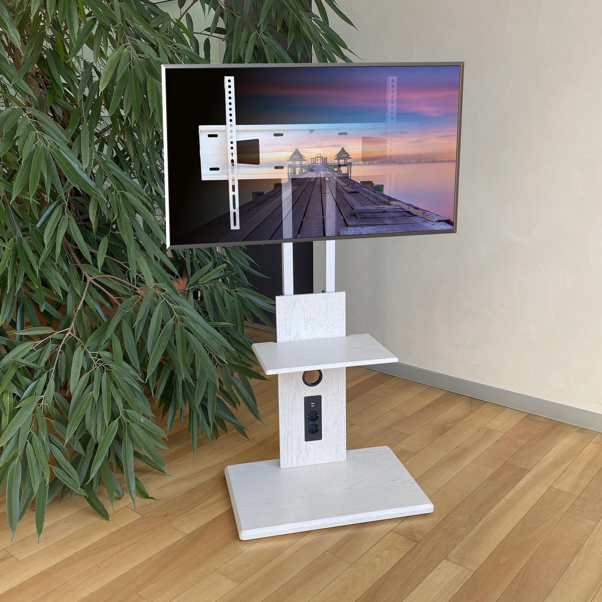 Supporto a Pavimento per TV LCD/LED/Plasma 32-70'' con Prese Elettriche - Techly ICA-TR57PDU