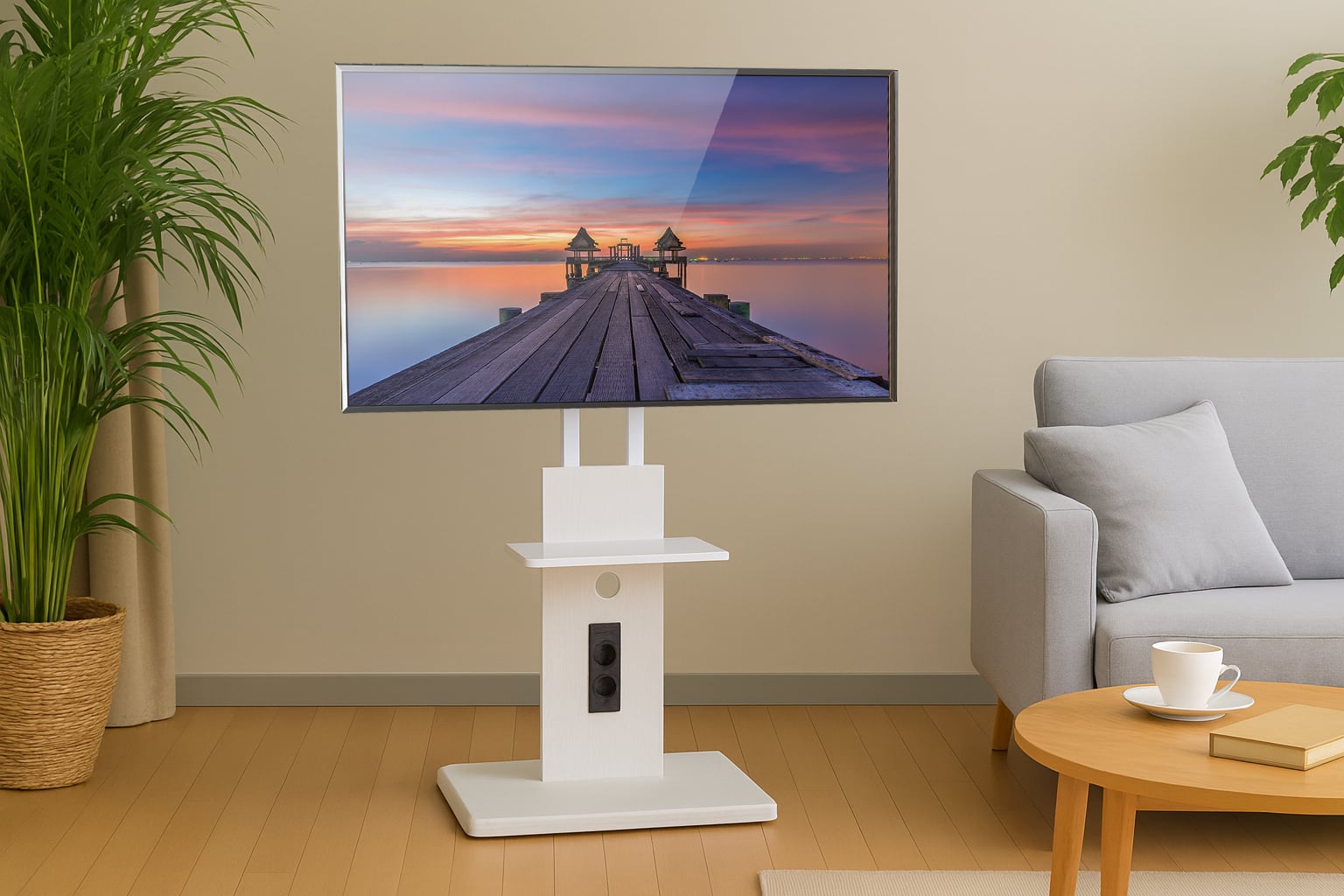 Supporto a Pavimento per TV LCD/LED/Plasma 32-70'' con Prese Elettriche - Techly ICA-TR57PDU