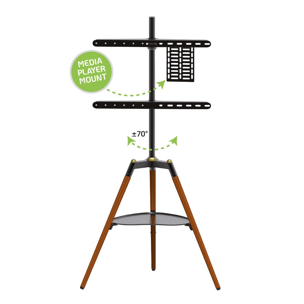 Supporto a Pavimento Cavalletto Tripod per TV LCD/LED/Plasma 32-65'' con Mensola - Techly ICA-TR58