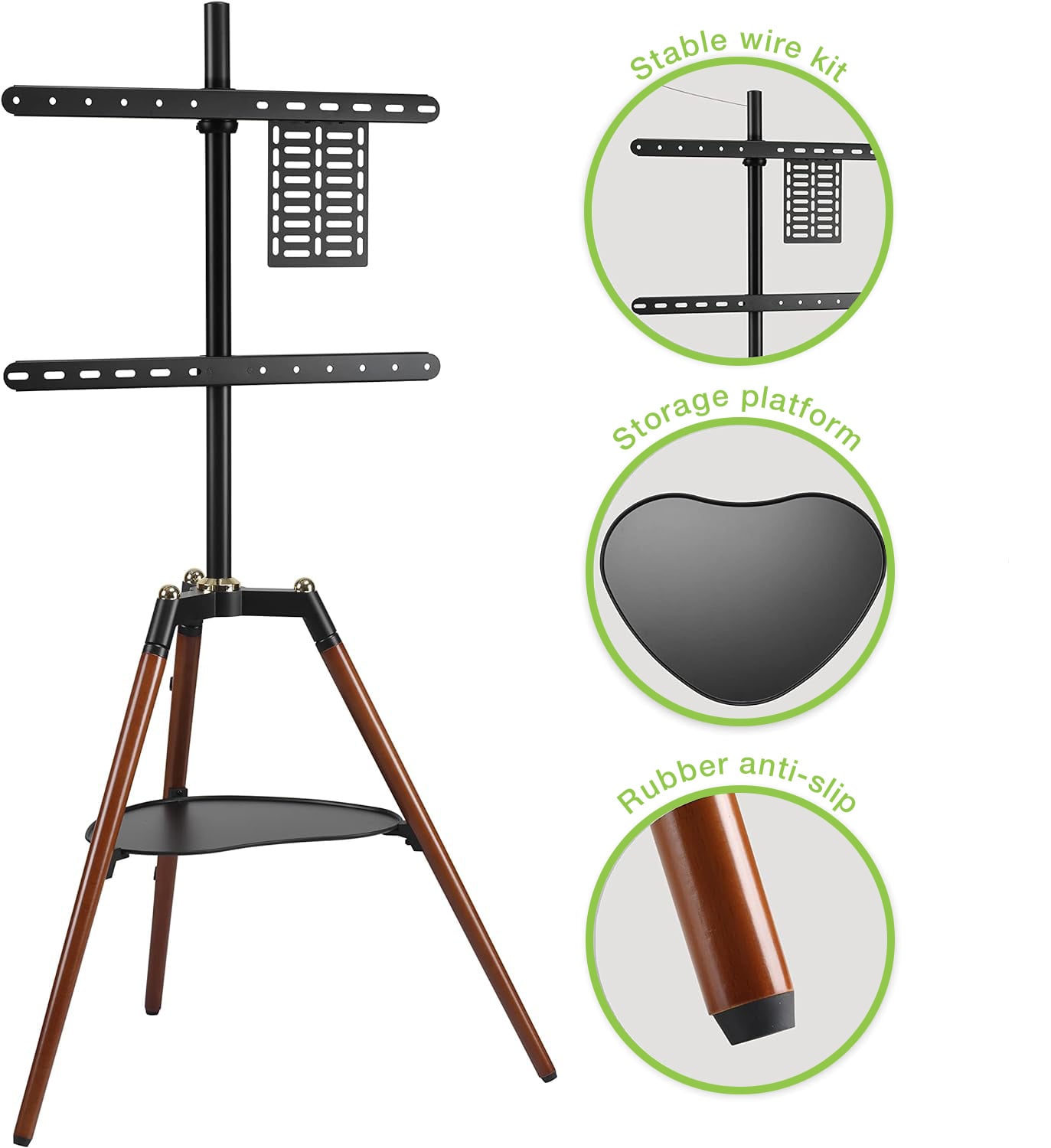 Supporto a Pavimento Cavalletto Tripod per TV LCD/LED/Plasma 32-65'' con Mensola - Techly ICA-TR58